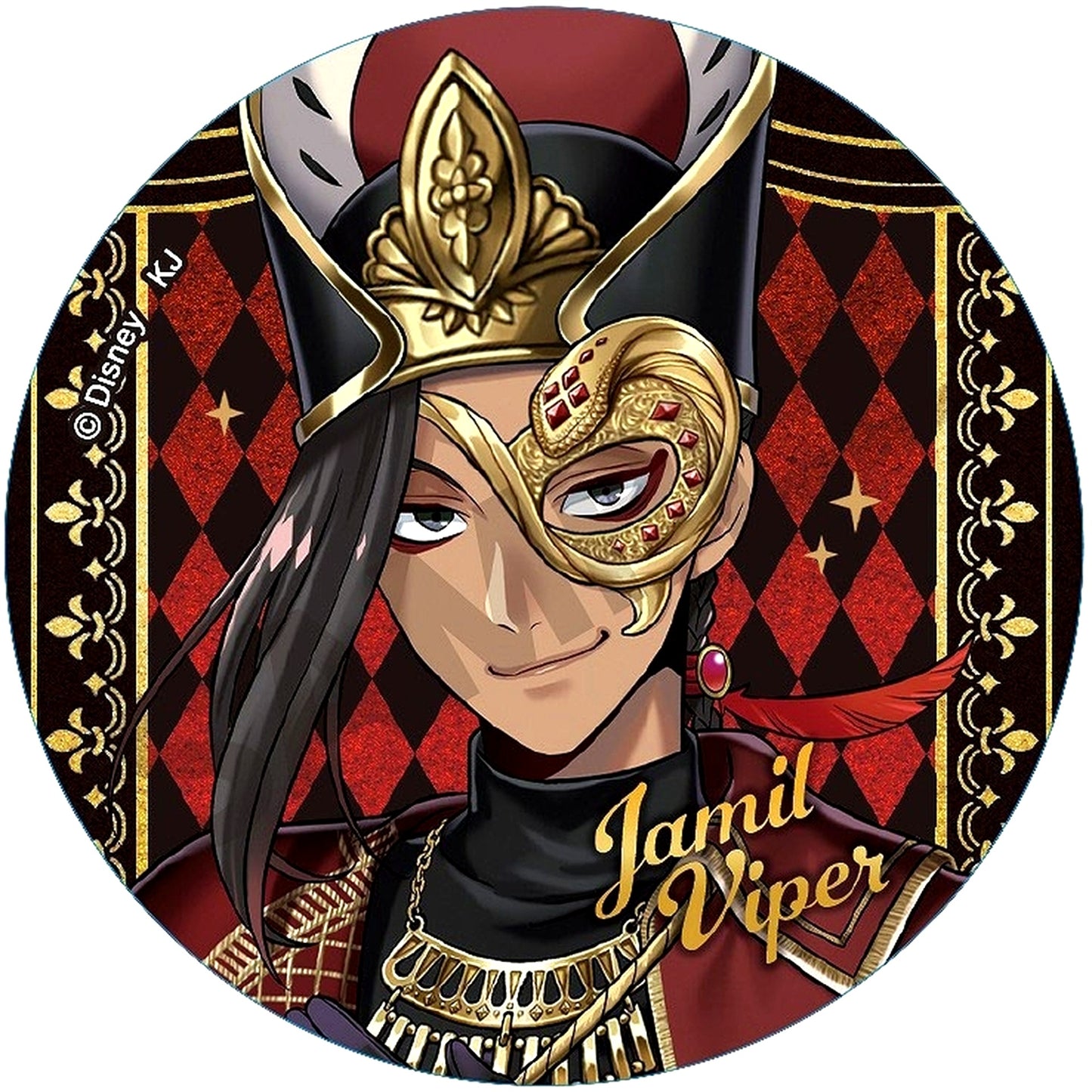 Jamil Viper Disney Twisted Wonderland Trading Glitter Button Masquerade Dress Ver. [USED]