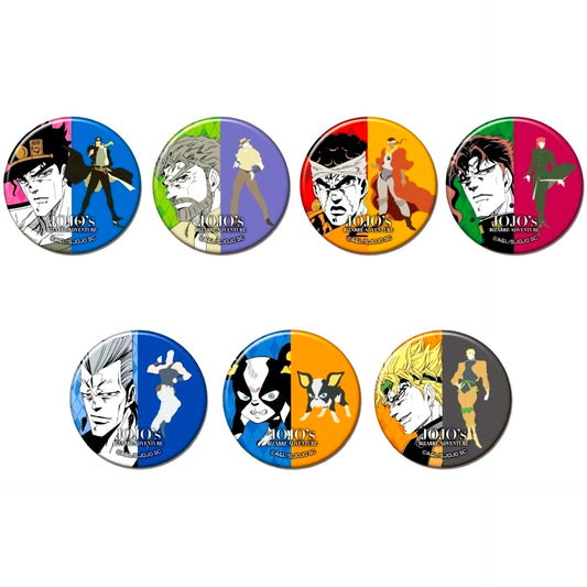 Set of 7 JoJo's Bizarre Adventure Part 3 Stardust Crusaders Button Colored Silhouette [USED]