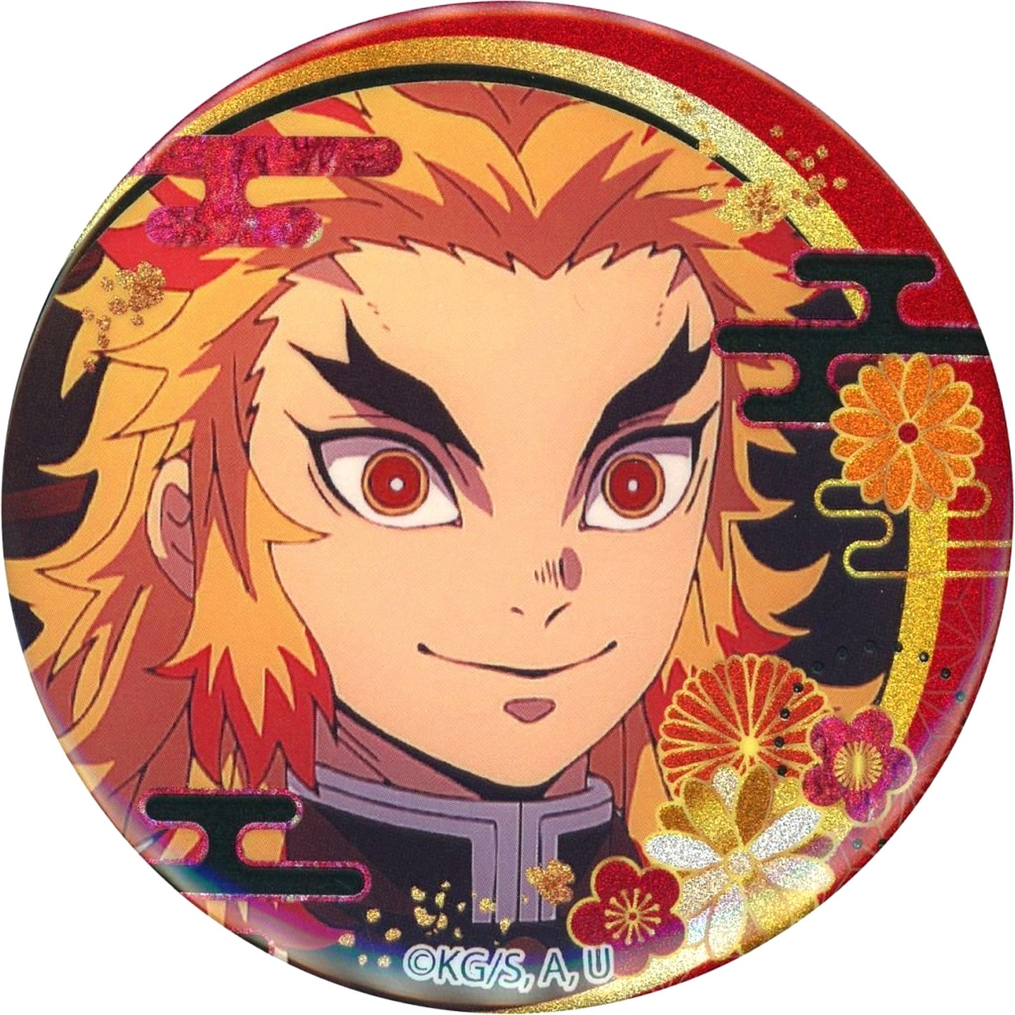 Kyojuro Rengoku Demon Slayer Kimetsu no Yaiba Glitter Button JUMP SHOP Ltd [USED]