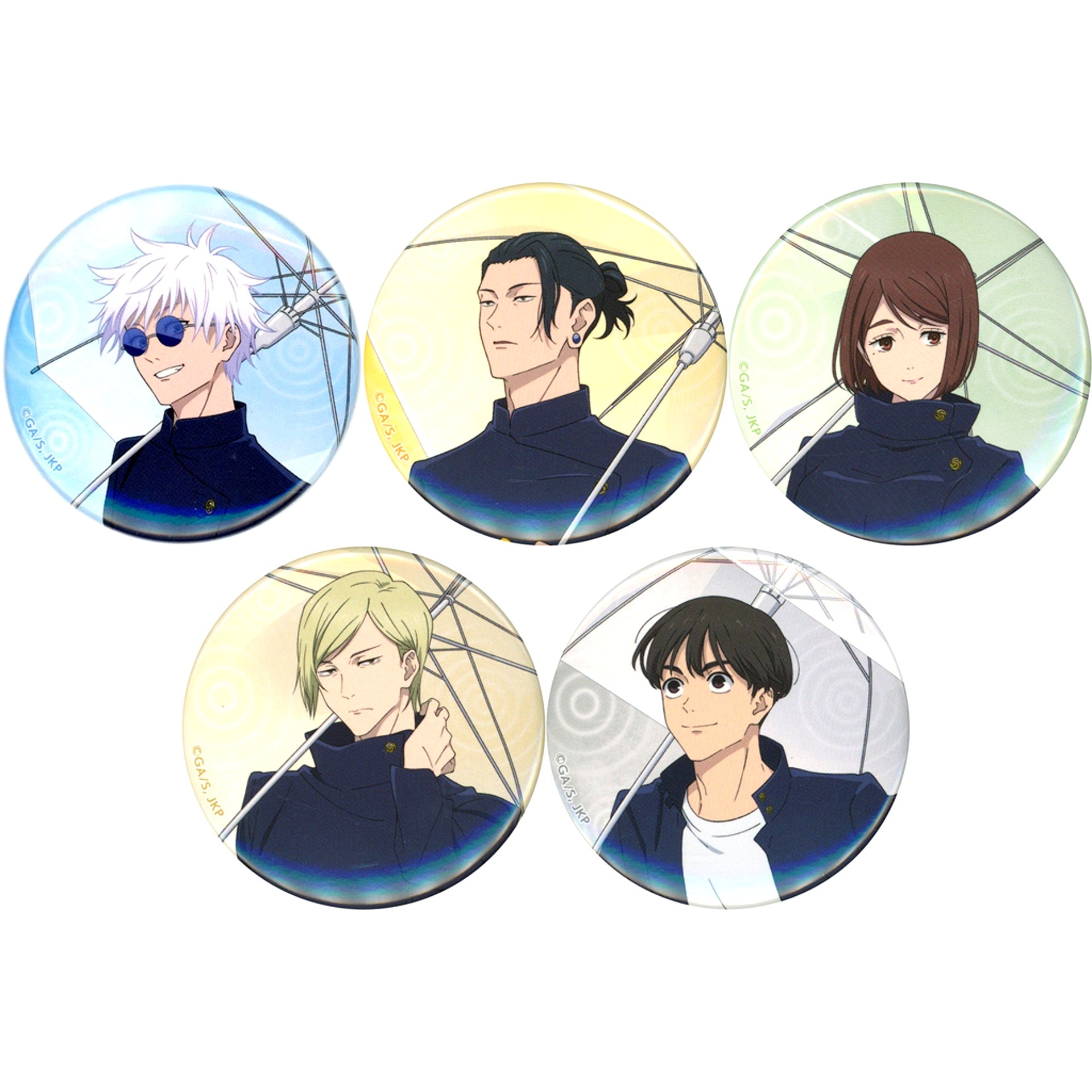 Set of 5 Jujutsu Kaisen Season 2 Character Badge Collection Rainy Day [USED]