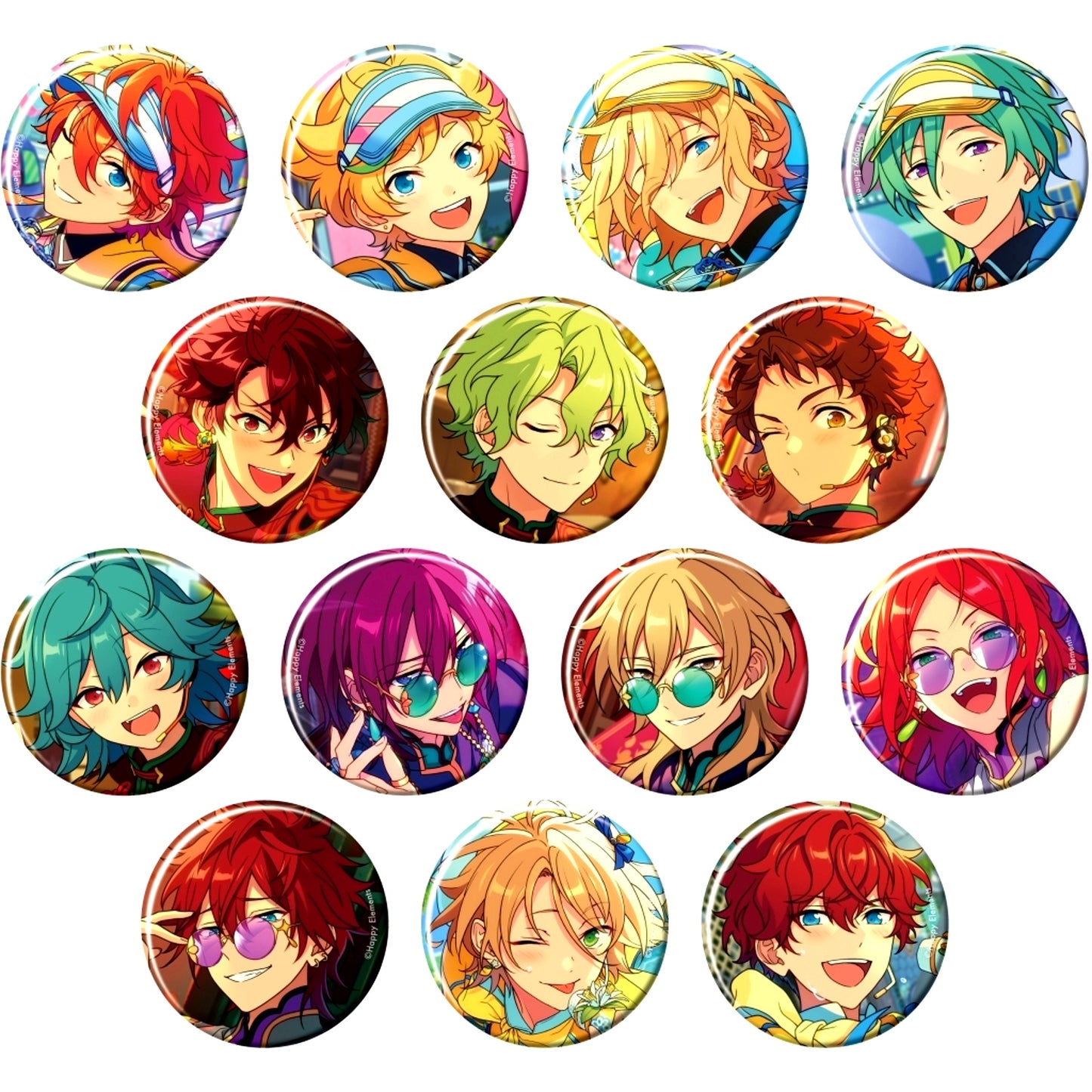 Set of 14 Ensemble Stars!! Collection Button 2024 Jul. -Idol Side- [USED]