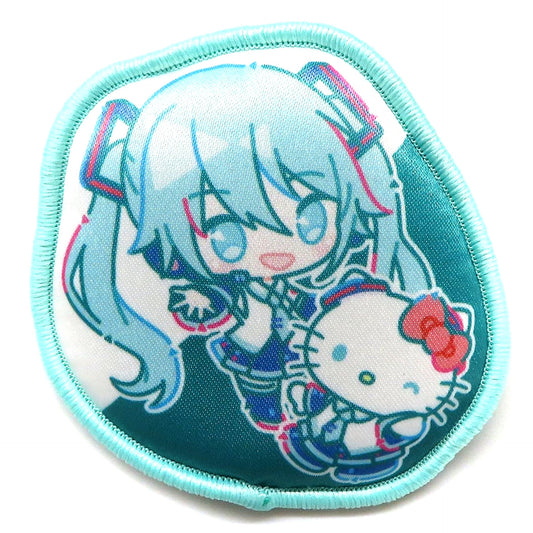 Hatsune Miku: Colorful Stage! X Sanrio Characters Hatsune Miku Hello Kitty Virtual Singer Sega Lucky Kuji Fluffy Pin Badge Prize D [USED]