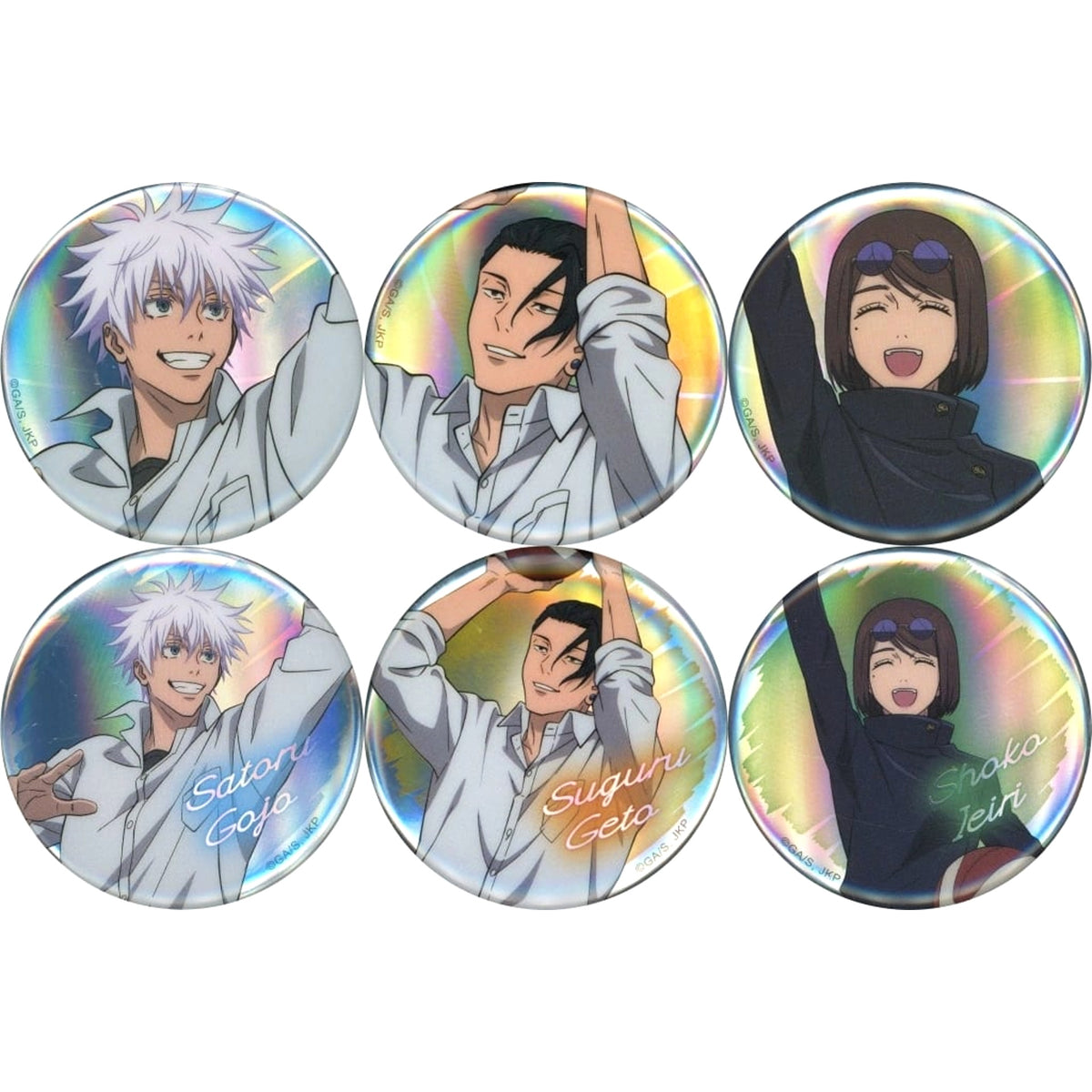 Jujutsu Kaisen Kaigyoku Gyokusetsu Satoru Gojo & Others Trading Aurora Can Badge Ver.Basketball All 6 Types Set Buttons [USED]