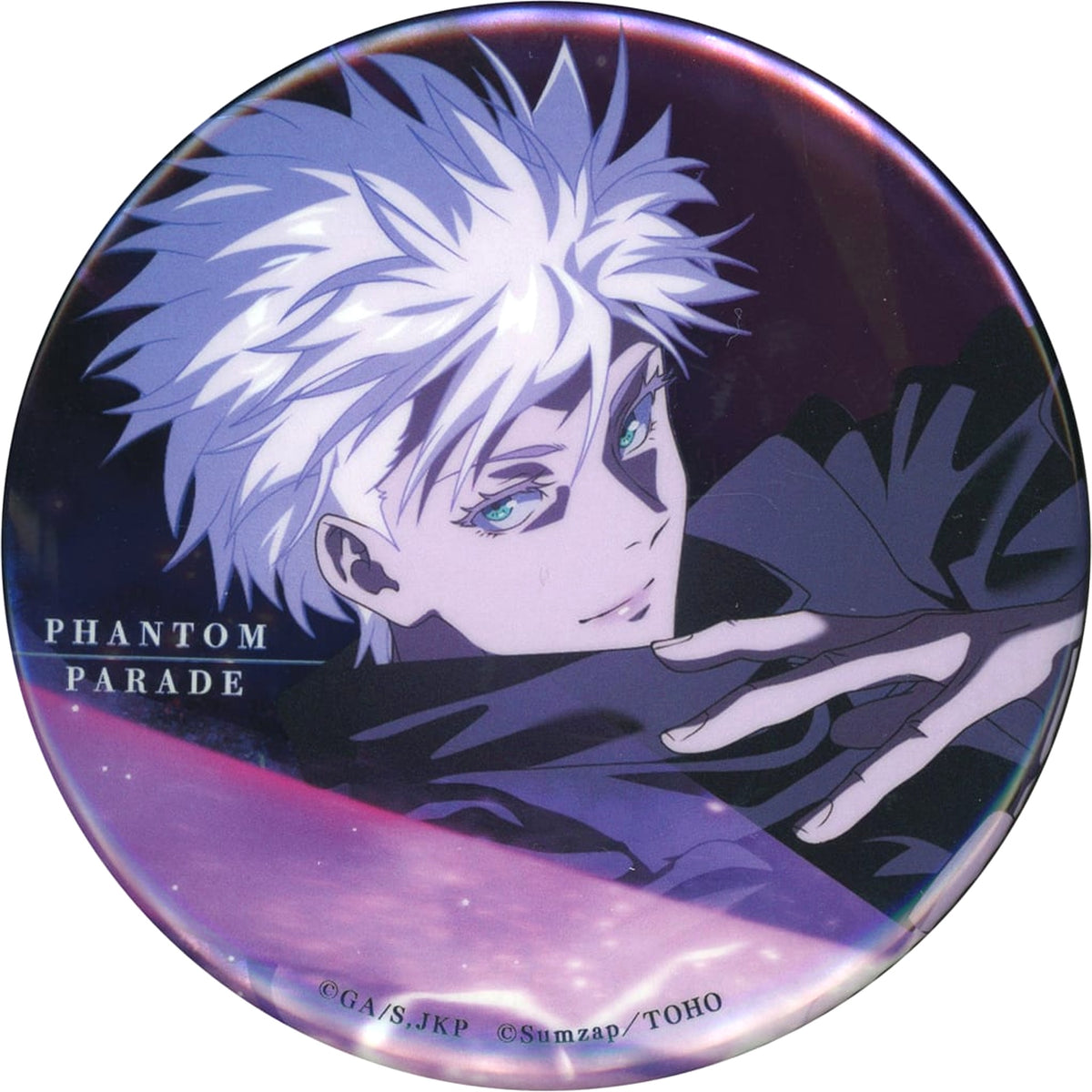 Jujutsu Kaisen Phantom Parade Satoru Gojo Hollow: Purple Metal Can Badge Buttons [USED]
