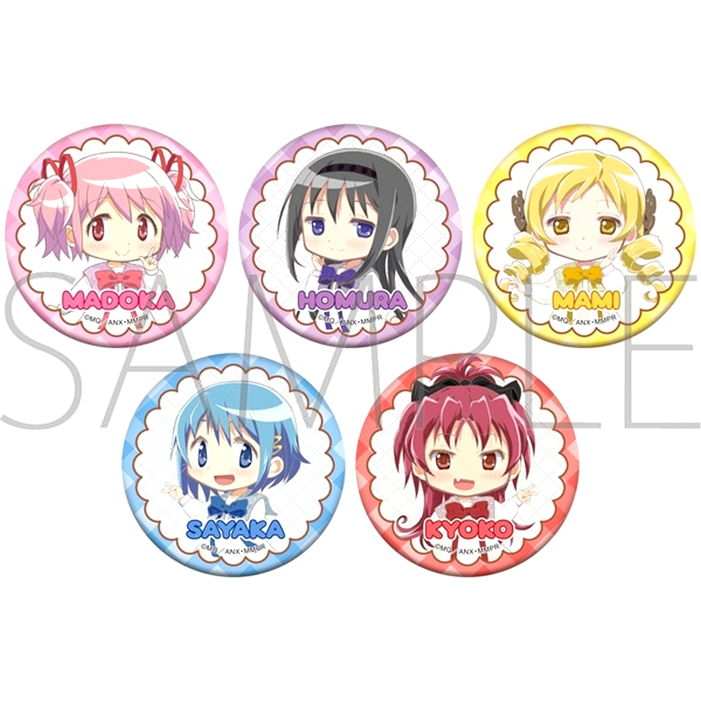 Set of 5 Puella Magi Madoka Magica Character Badge Collection One Piece Dress [USED]