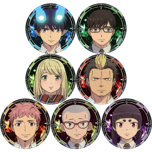 Set of 7 Blue Exorcist Shimane Illuminati Saga Trading Glitter Button POP UP SHOP [USED]