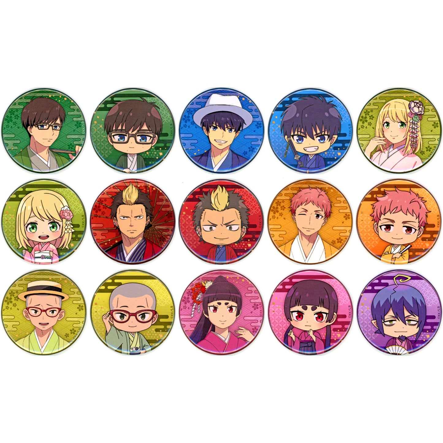Set of 15 Blue Exorcist Shimane Illuminati Saga Button Speed Lottery Button Prize POP UP SHOP [USED]