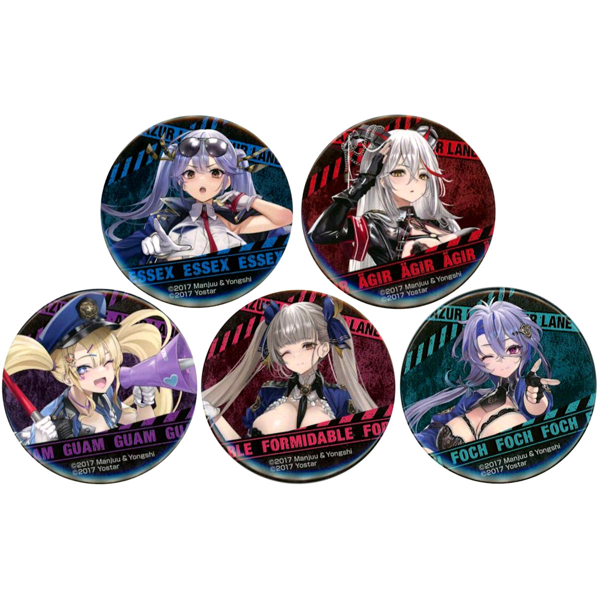 Set of 5 Azur Lane Button Collection Security Ver. C104 Goods [USED]