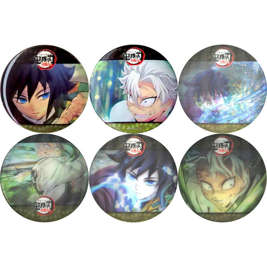Set of 6 Giyu Tomioka, Sanemi Shinazugawa Demon Slayer: Kimetsu no Yaiba Hashira Training Arc ufotable Cafe Machi Asobi CAFE Real Time Cafe Episode 7 Animation Button [USED]