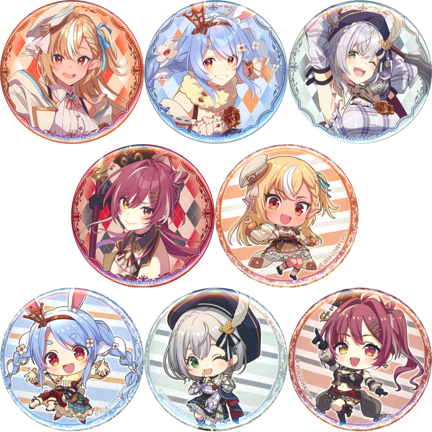 Virtual YouTuber hololive HOLOLIVE FANTASY Character Button Collection Set of 8 [USED]