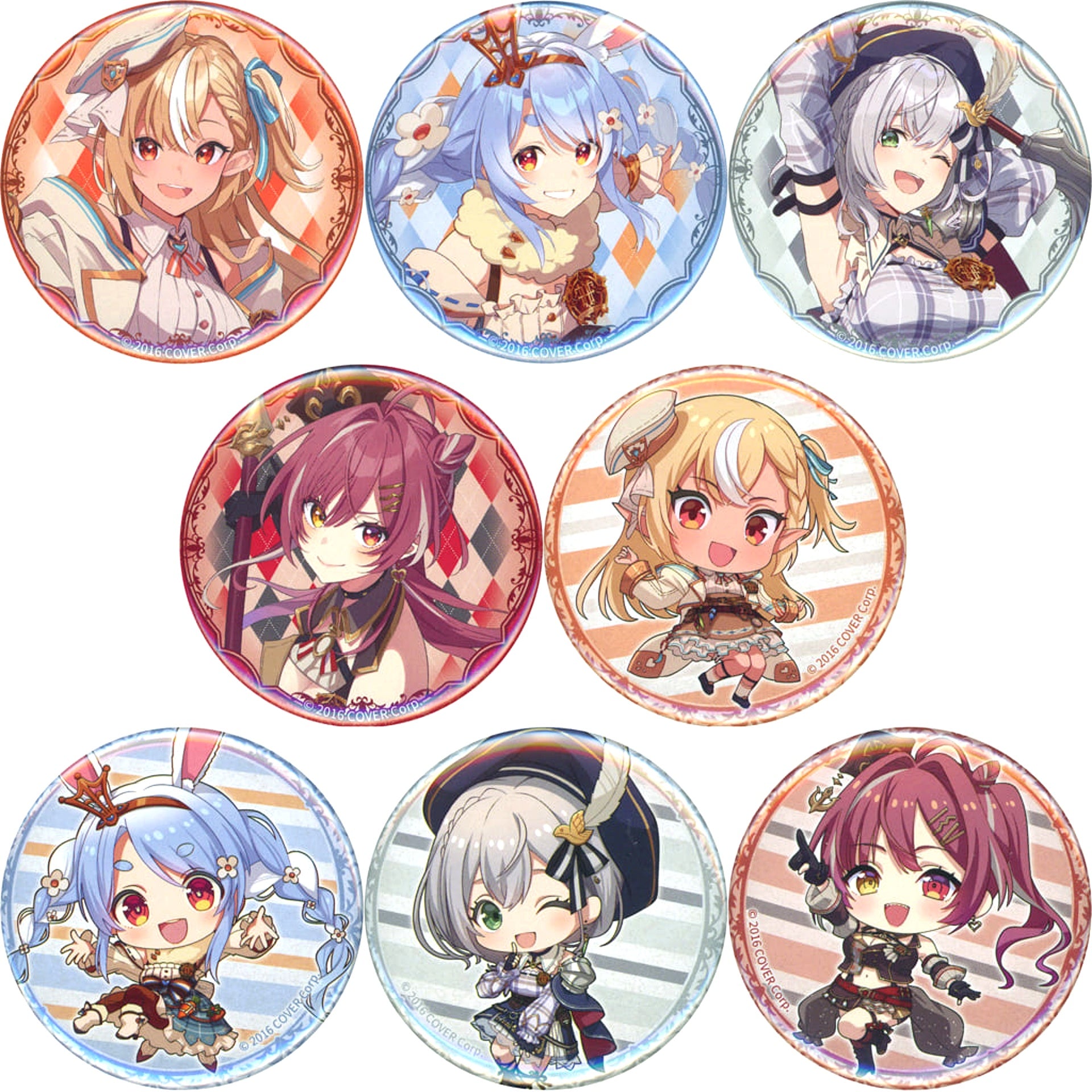 Virtual YouTuber hololive HOLOLIVE FANTASY Character Button Collection Set of 8 [USED]