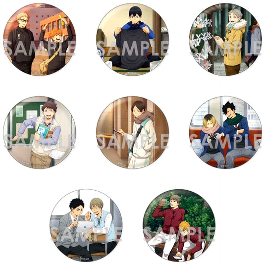 Set of 8 Haikyu!! Trading BIG Button One Fine Day! [USED]
