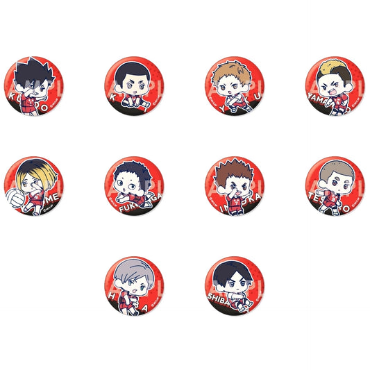 Set of 10 Nekoma Haikyu!! Wachatto! Trading Button [USED]