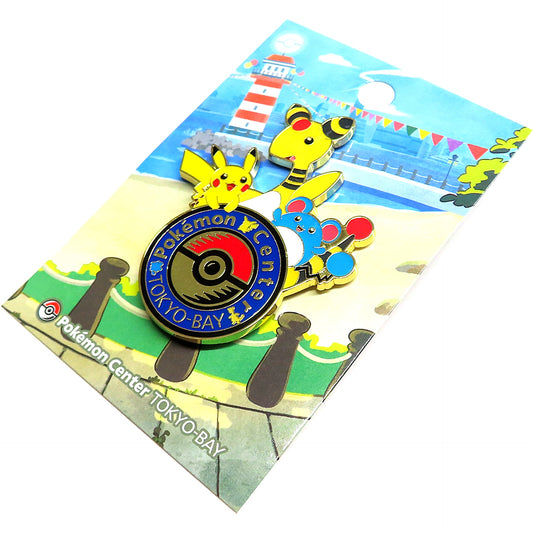 Pikachu & Ampharos & Marill Pokemon Logo Pins Pokemon Center Tokyo Bay OP [USED]