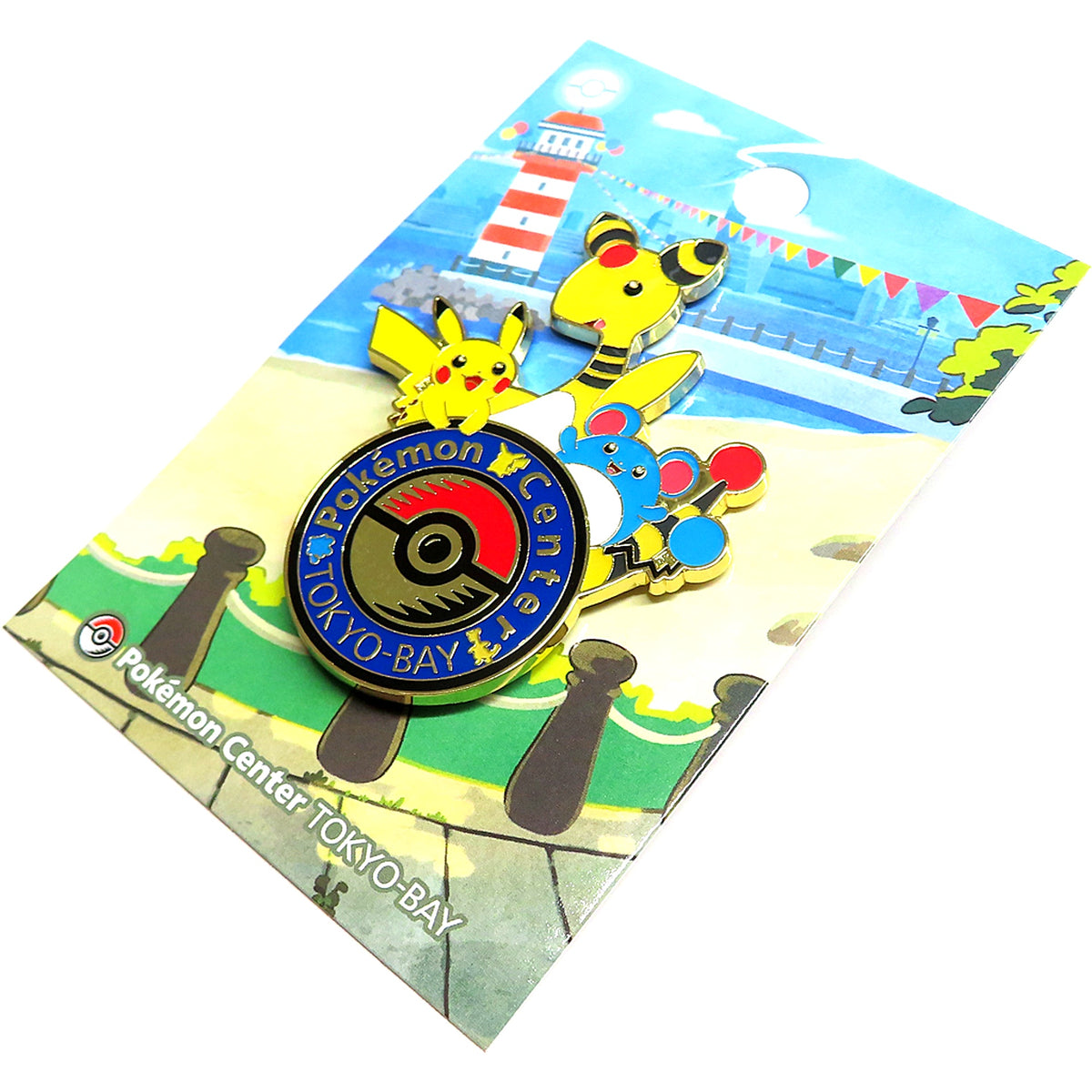 Pikachu & Ampharos & Marill Pokemon Logo Pins Pokemon Center Tokyo Bay OP [USED]