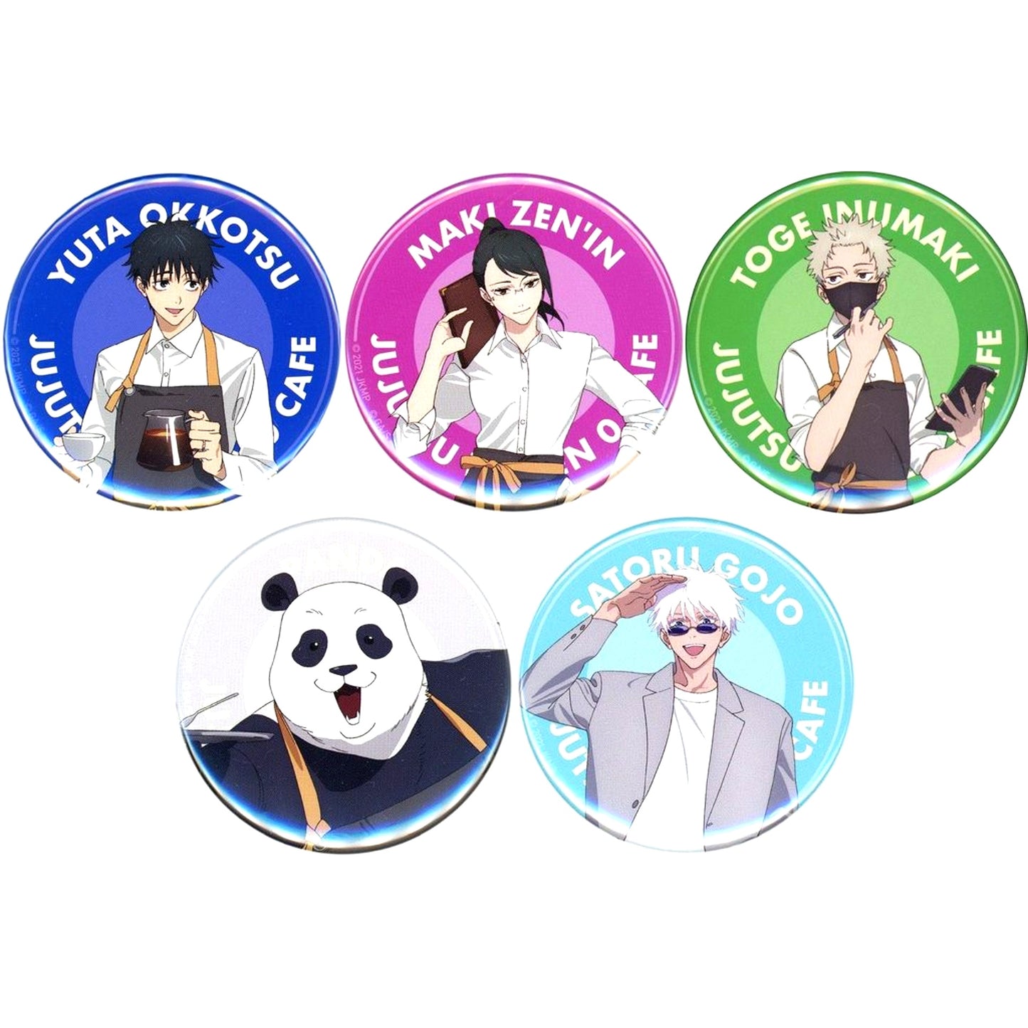 Yuta Okkotsu & Others Jujutsu Kaisen 0 All 5 Types Set Jujutsu Kaisen Button Cafe 2024 Limited [USED]