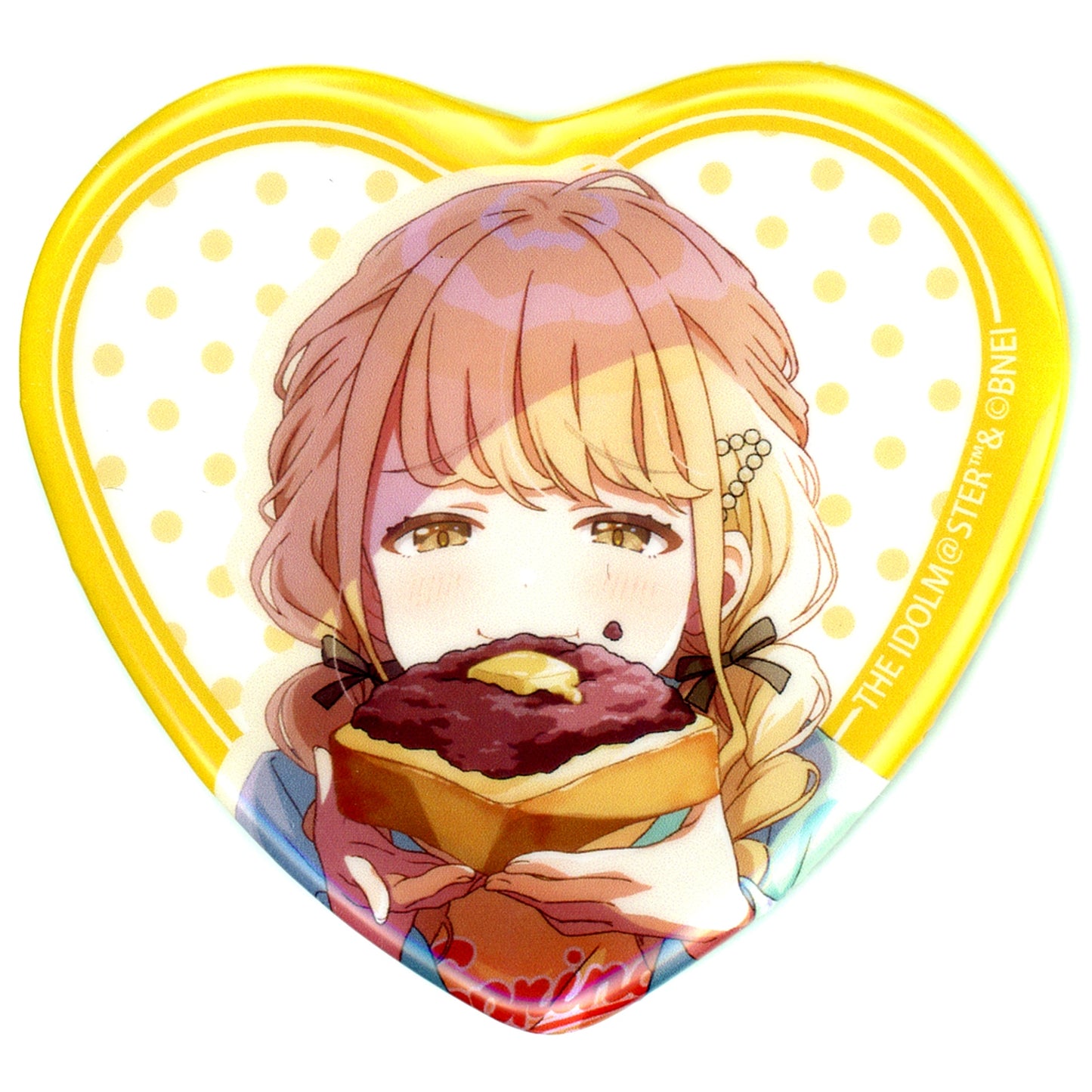 Kotone Fujita Gakuen Idolmaster DEBUT LIVE Ubu TOUR - Ubugoe Performance - Commemorative Official Trading Heart Tin Badge [USED]