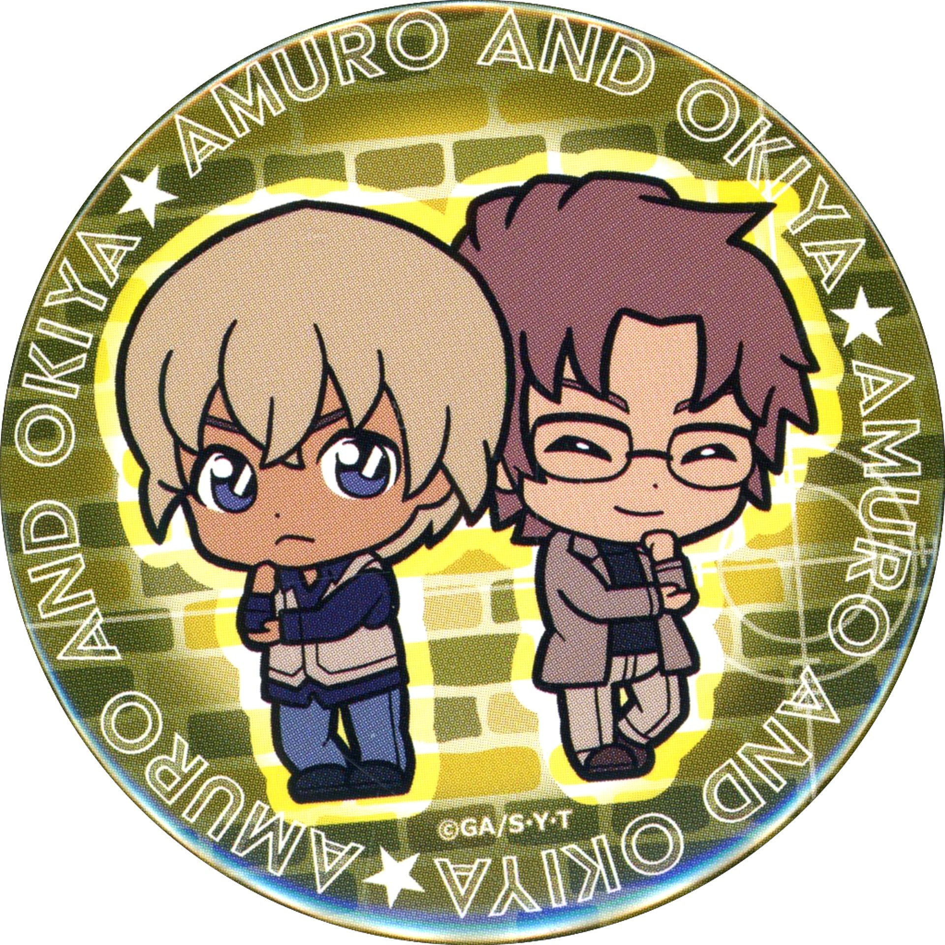 Toru Amuro & Subaru Okiya Detective Conan SD Button UFO Catcher Bonus Prize Campaign Sega Ltd [USED]