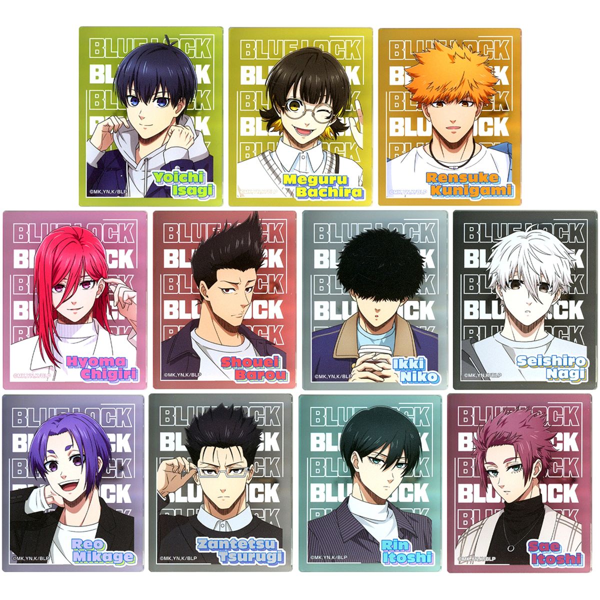 Set of 11 Blue Lock in Tokyo Tower Illustration Acrylic Badge Collection [USED]