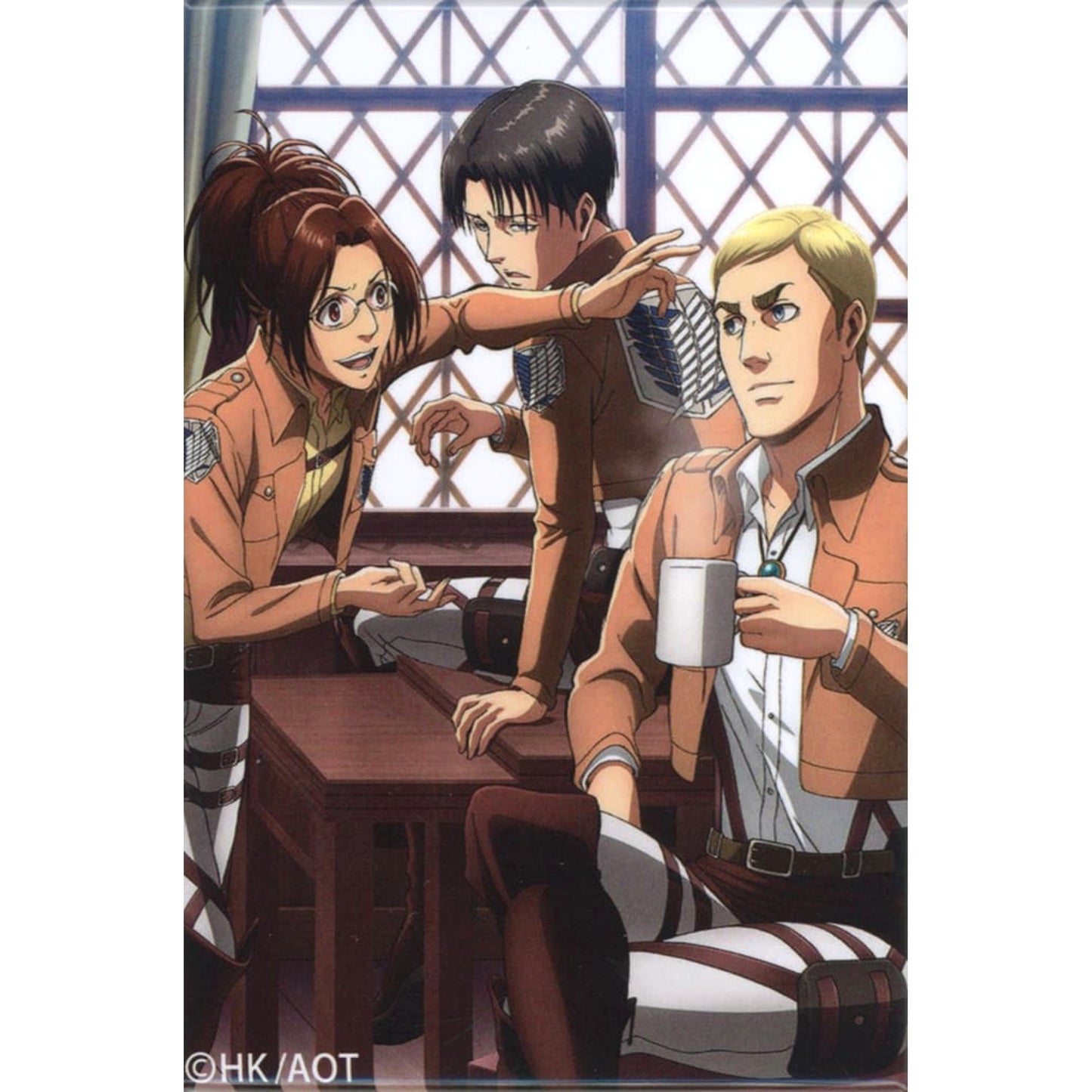 Levi & Others By the Window Attack on Titan Levi Hyakkei Button [USED]