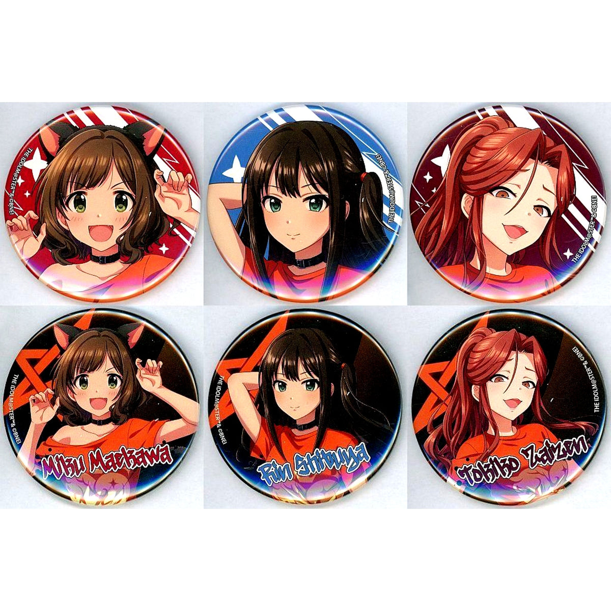 Set of 6 Button 10 Original T-shirt Ver. Illustration The Idolmaster Cinderella Girls Pop Up Shop in Gamers [USED]