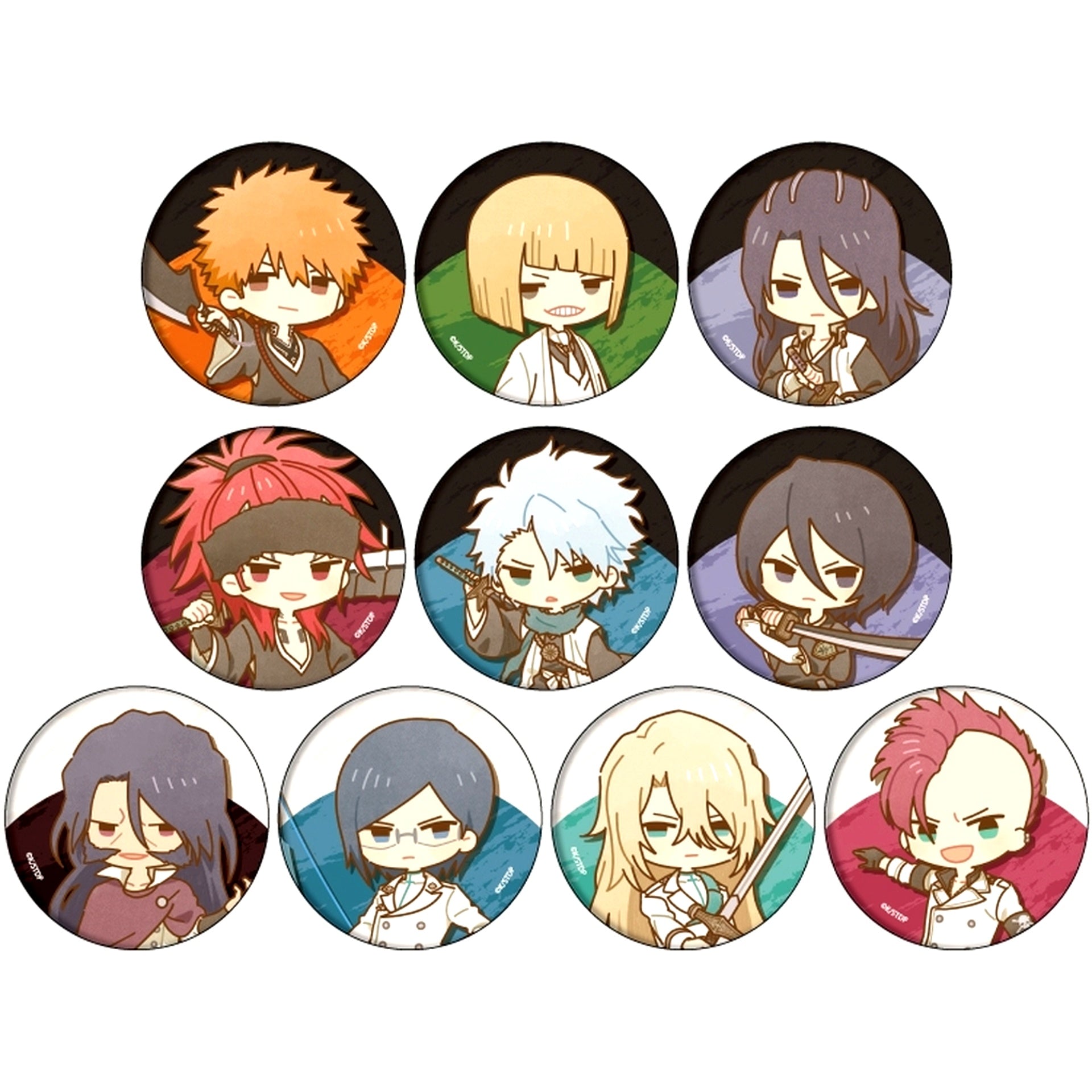 Set of 10 BLEACH Thousand-Year Blood War Button 20 Retro Art Illustration [USED]