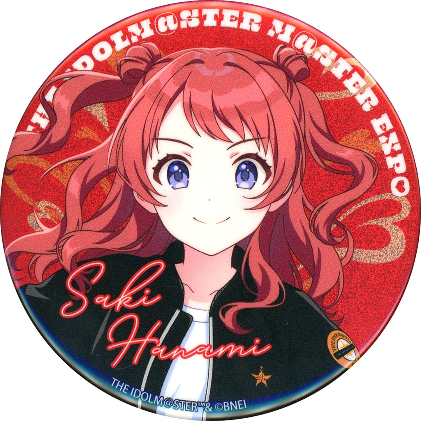 Saki Hanami Official 75mm Glitter Badge Gakuen Idolmaster The Idolmaster Master Expo Goods [USED]