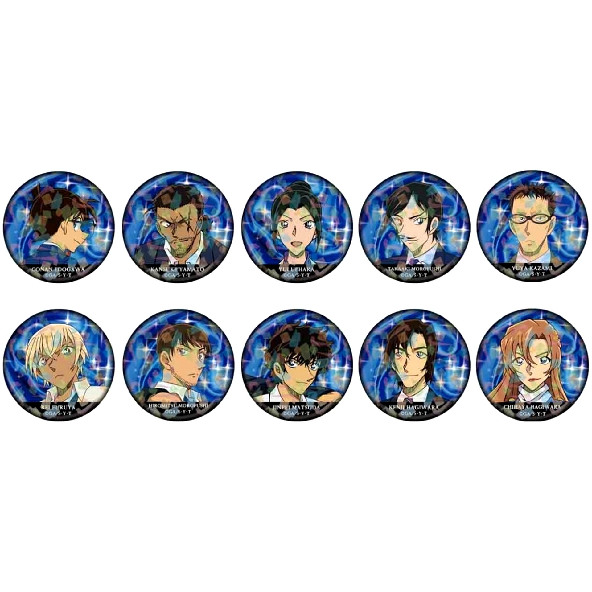 Set of 10 Detective Conan Trading Hologram Button Vol. 4 [USED]