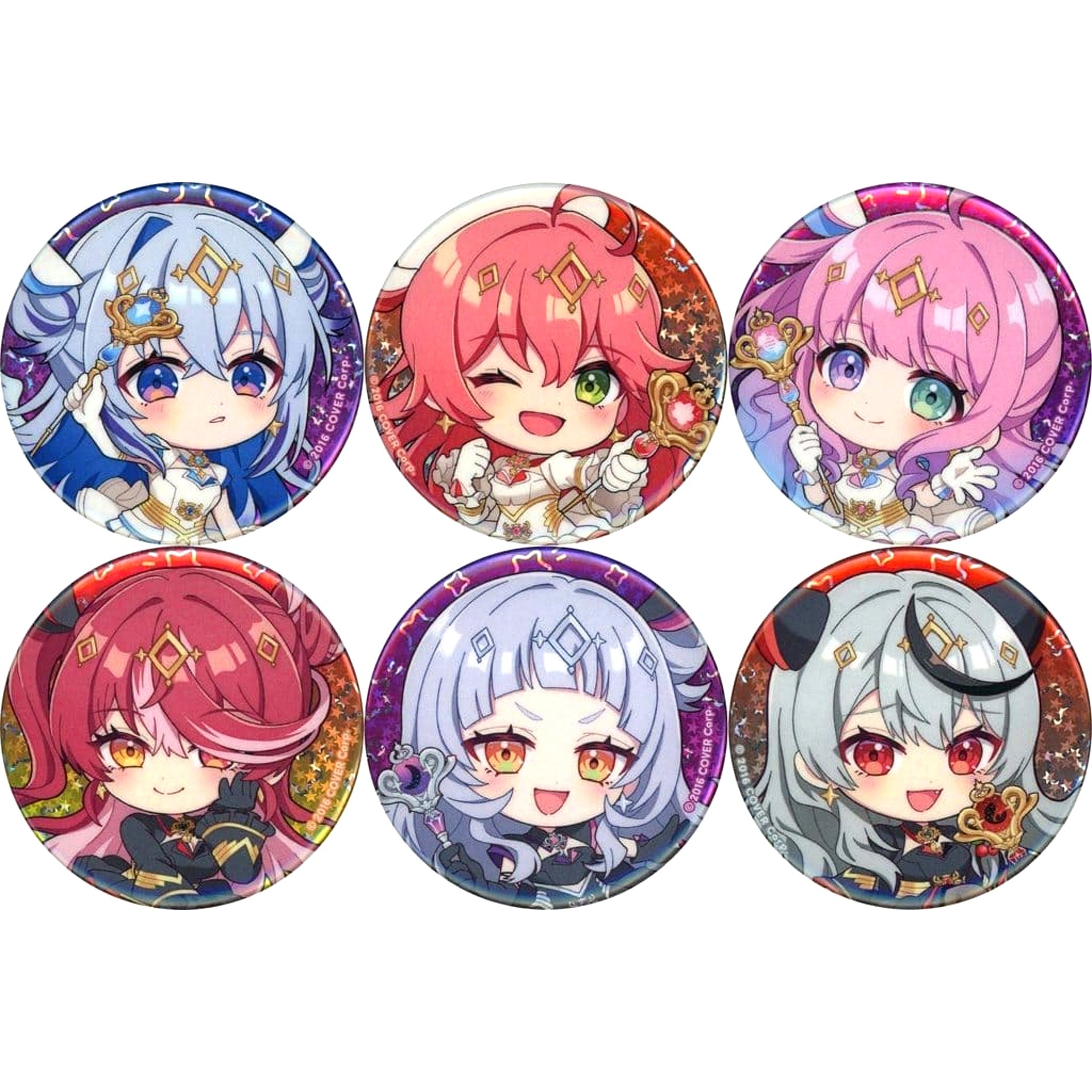Virtual YouTuber hololive Magical Girl HoloWitch! Exhibition in Marui hololive Trading Hologram Button Magical Girl HoloWitch! Ver. Complete Set of 6 Types [USED]
