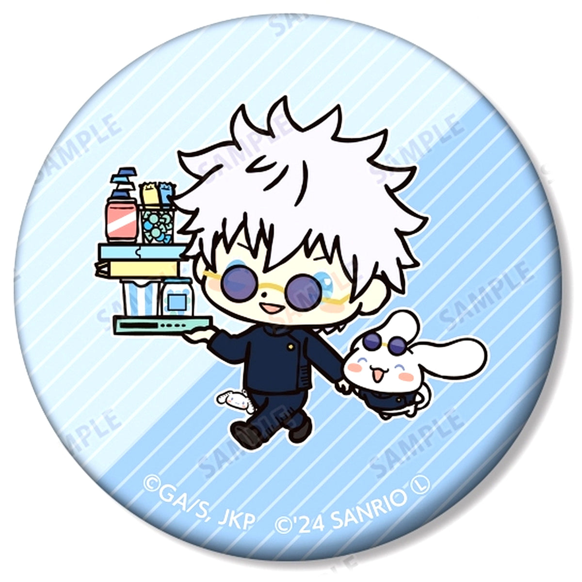 A. Satoru Gojo x Cinnamoroll Jujutsu Kaisen Season 2 Hidden Inventory Premature Death x Sanrio Characters Trading Matte Button [USED]