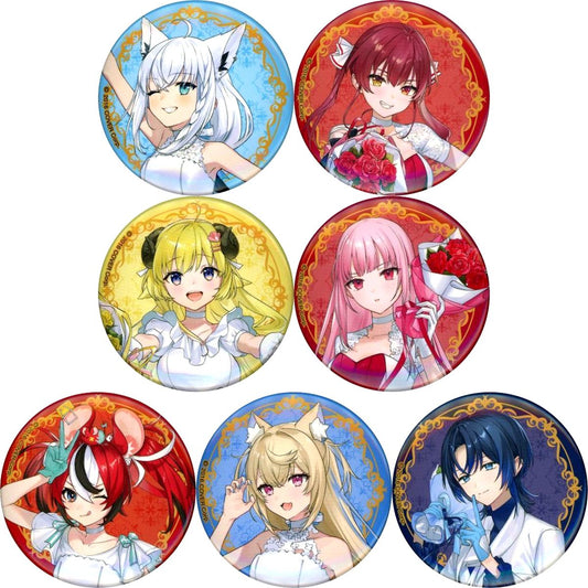 Set of 7 Virtual YouTuber Holo Live Chara Badge Collection B Button [USED]