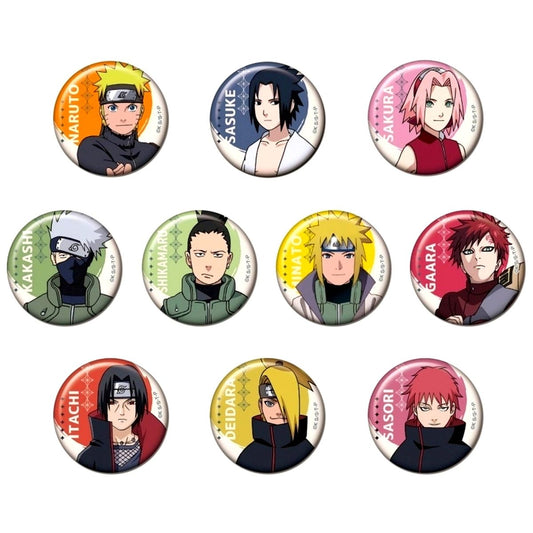 Set of 10 Naruto Shippuden CAN Badge A BOX Button [USED]
