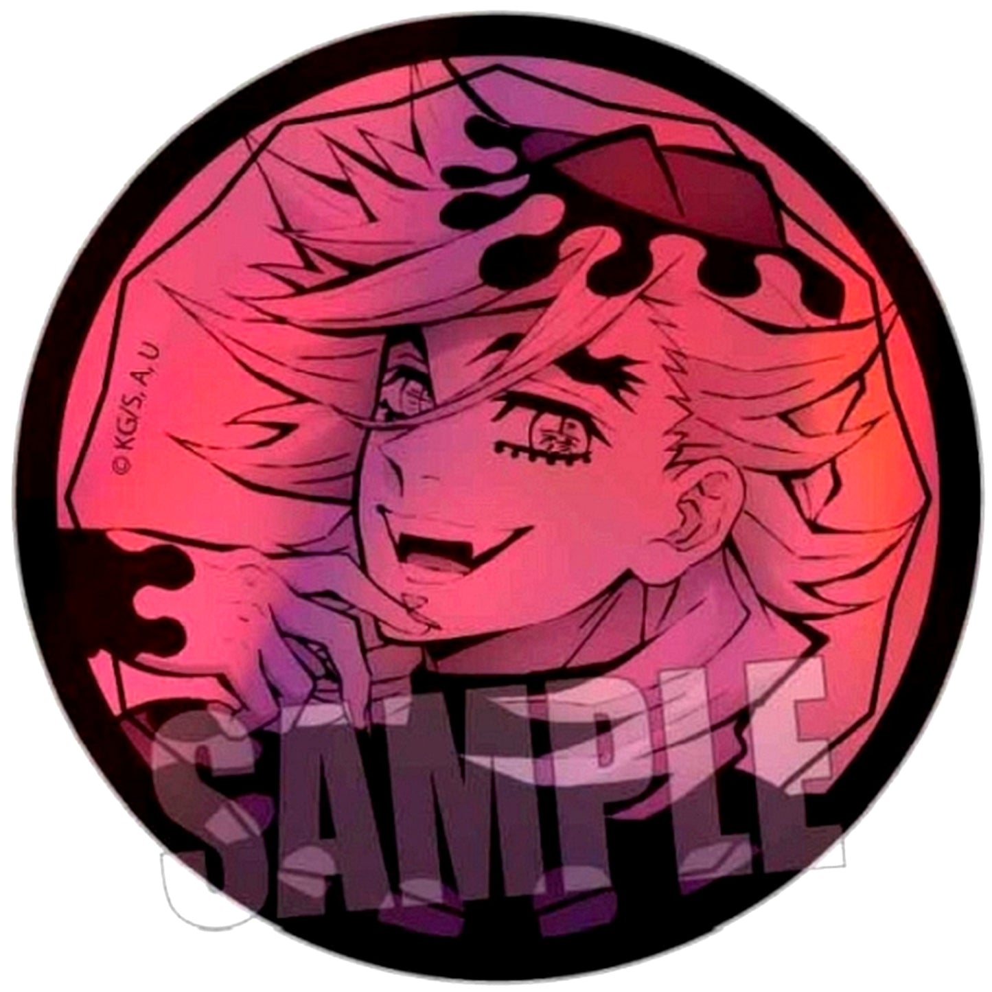 Doma Demon Slayer Kimetsu no Yaiba Trading Hologram Button [USED]