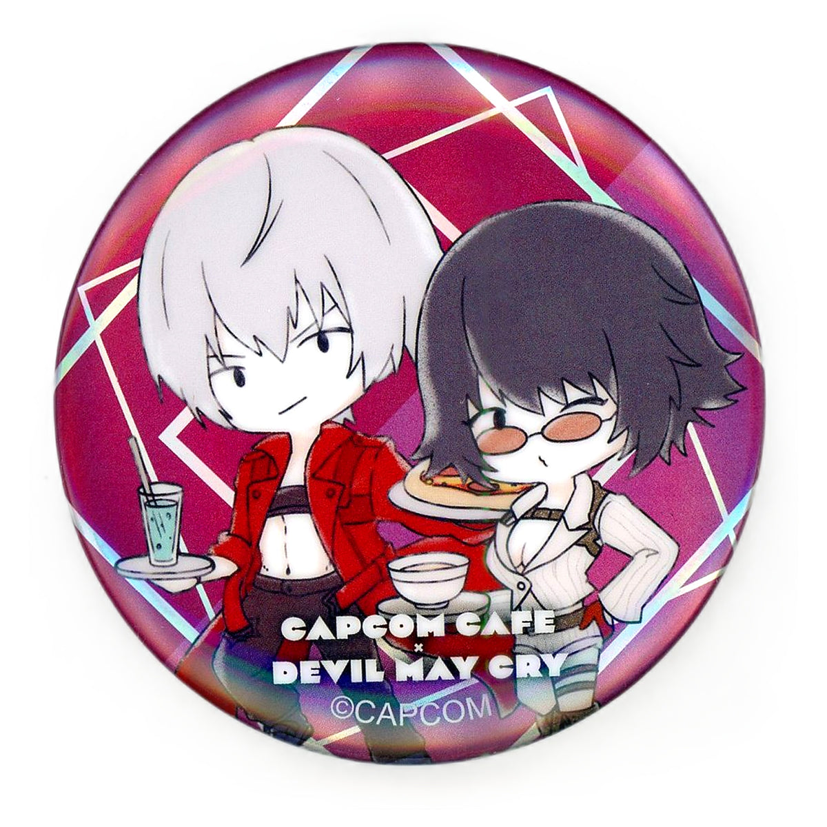 Devil May Cry Dante Lady Hologram Can Badge Capcom Cafe Limited Buttons [USED]