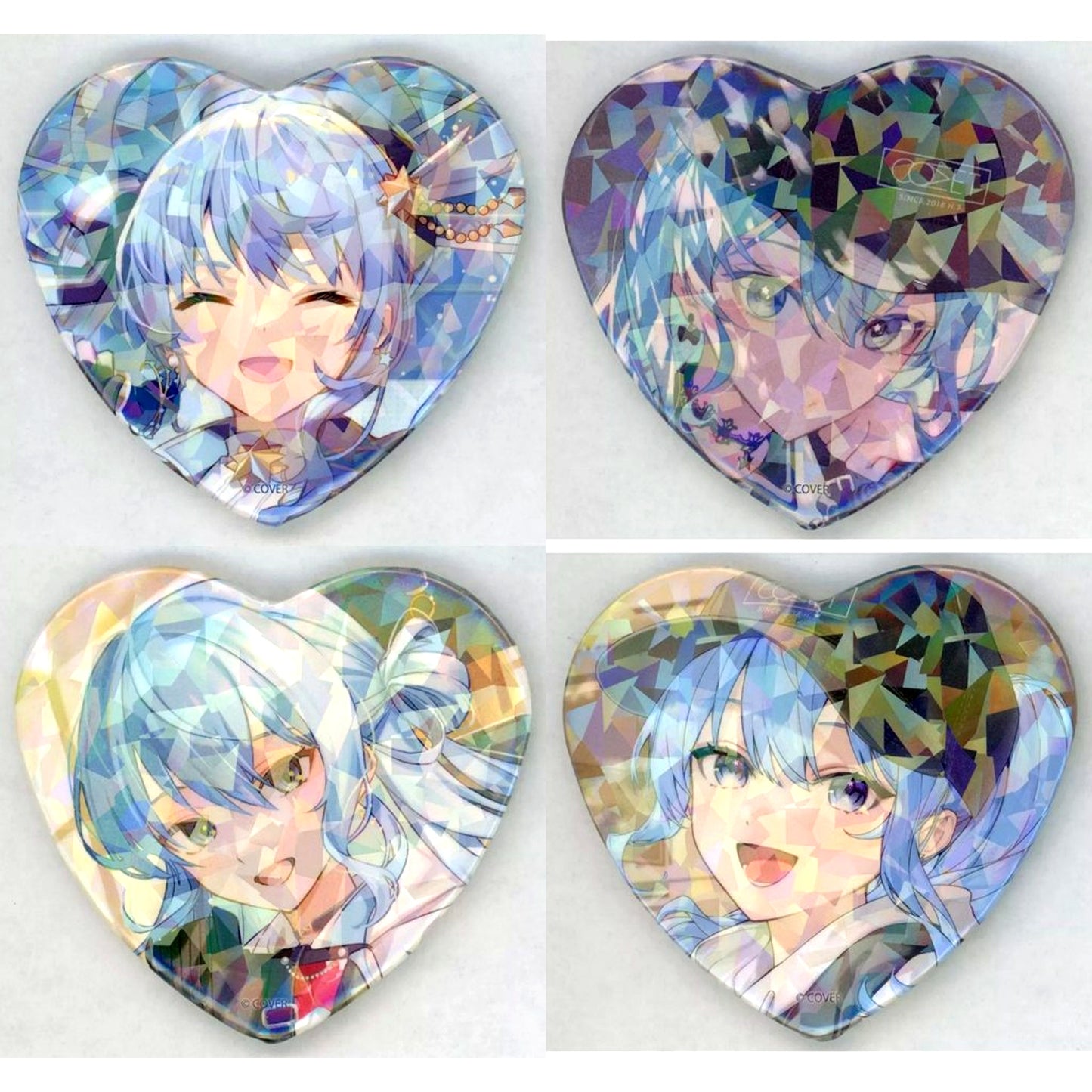 Set of 4 Hoshimachi Suisei Virtual YouTuber Hololive Birthday & 6th Anniv Random Heart Button [USED]