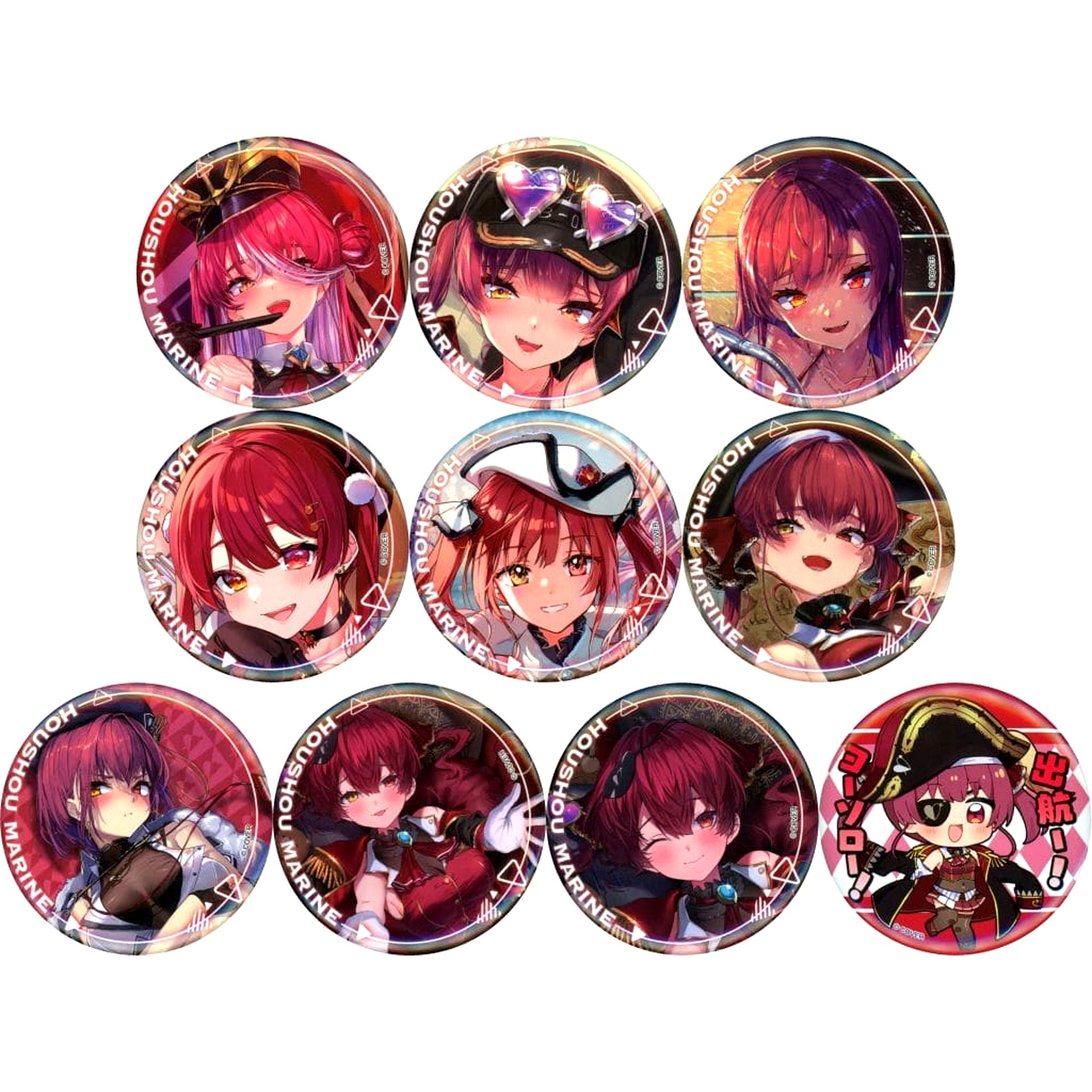 Virtual YouTuber hololive Houshou Marine Art Selection Only Button Complete Set of 10 Types [USED]