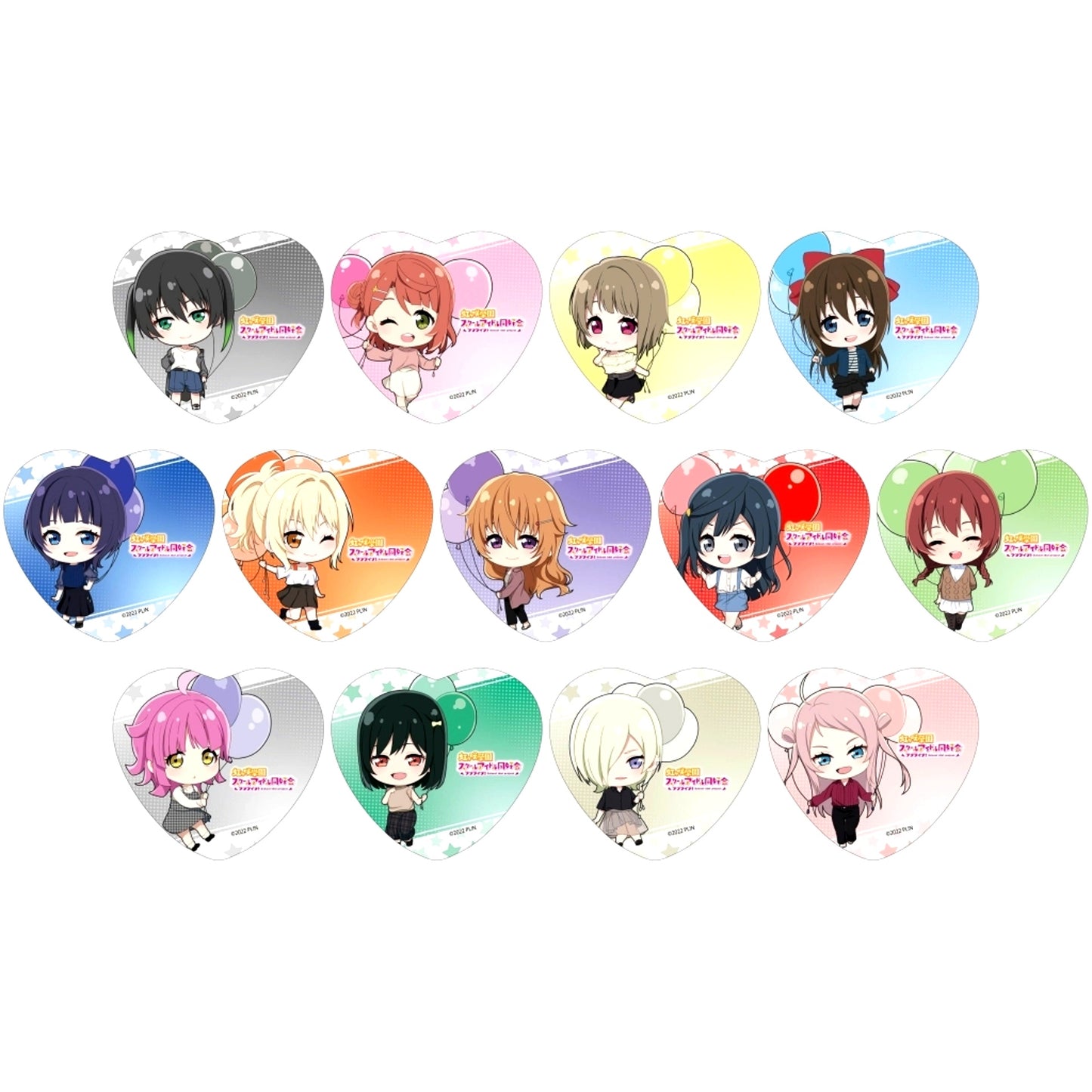 Set of 13 Love Live! Nijigasaki High School Idol Club Autumn Fair in Gamers Heart Button Outing Ver. [USED]