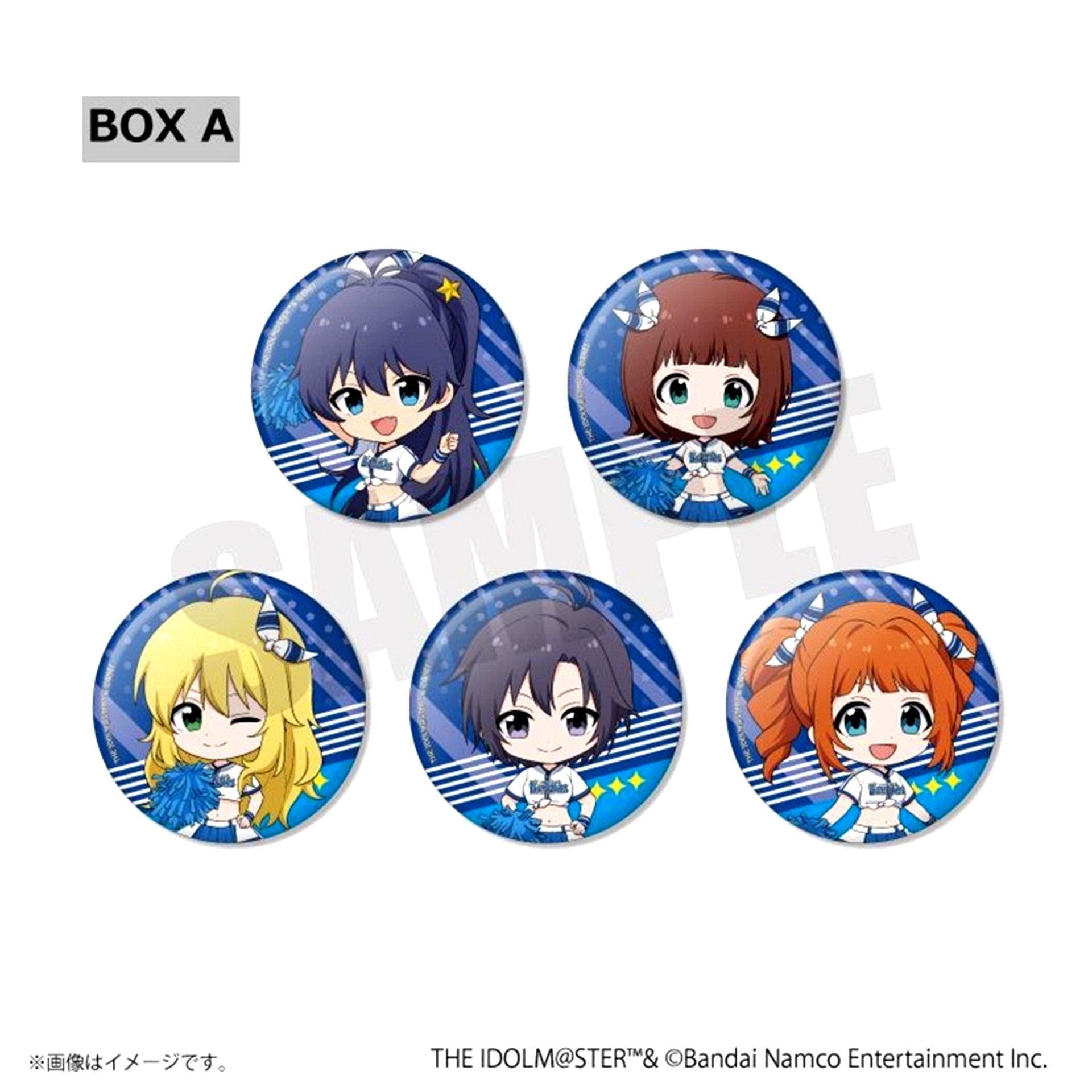Set of 5 Central League 6 Teams x The Idolmaster Series Mini Character Random Can Badge BOX A [USED]