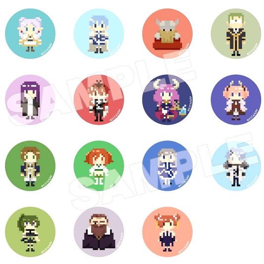 Set of 15 Frieren: Beyond Journey's End DOT Illustration Trading Button [USED]