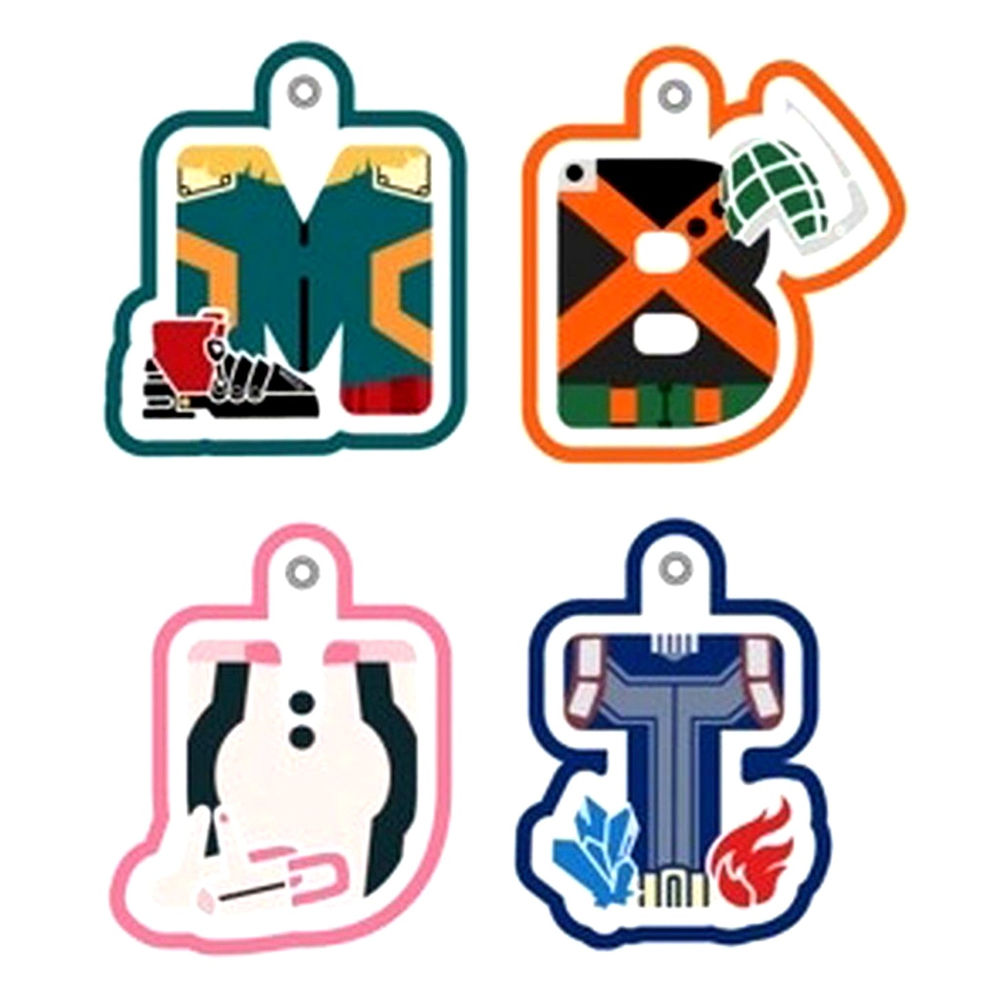 Set of 4 My Hero Academia Trading Initial Emblem Badge [USED]