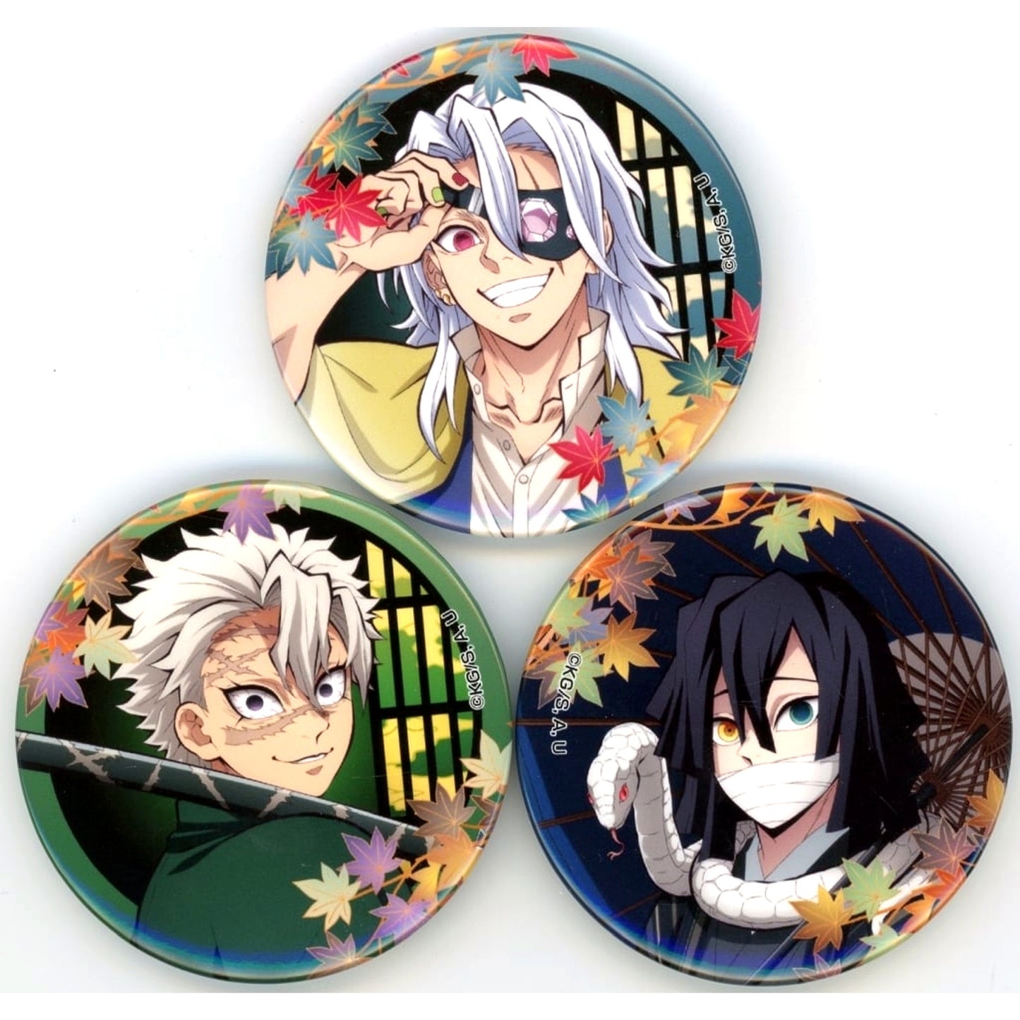 Set of 3 Group Demon Slayer Kyoto International Manga Anime Fair 2024 Kyo Maf Goods Button [USED]