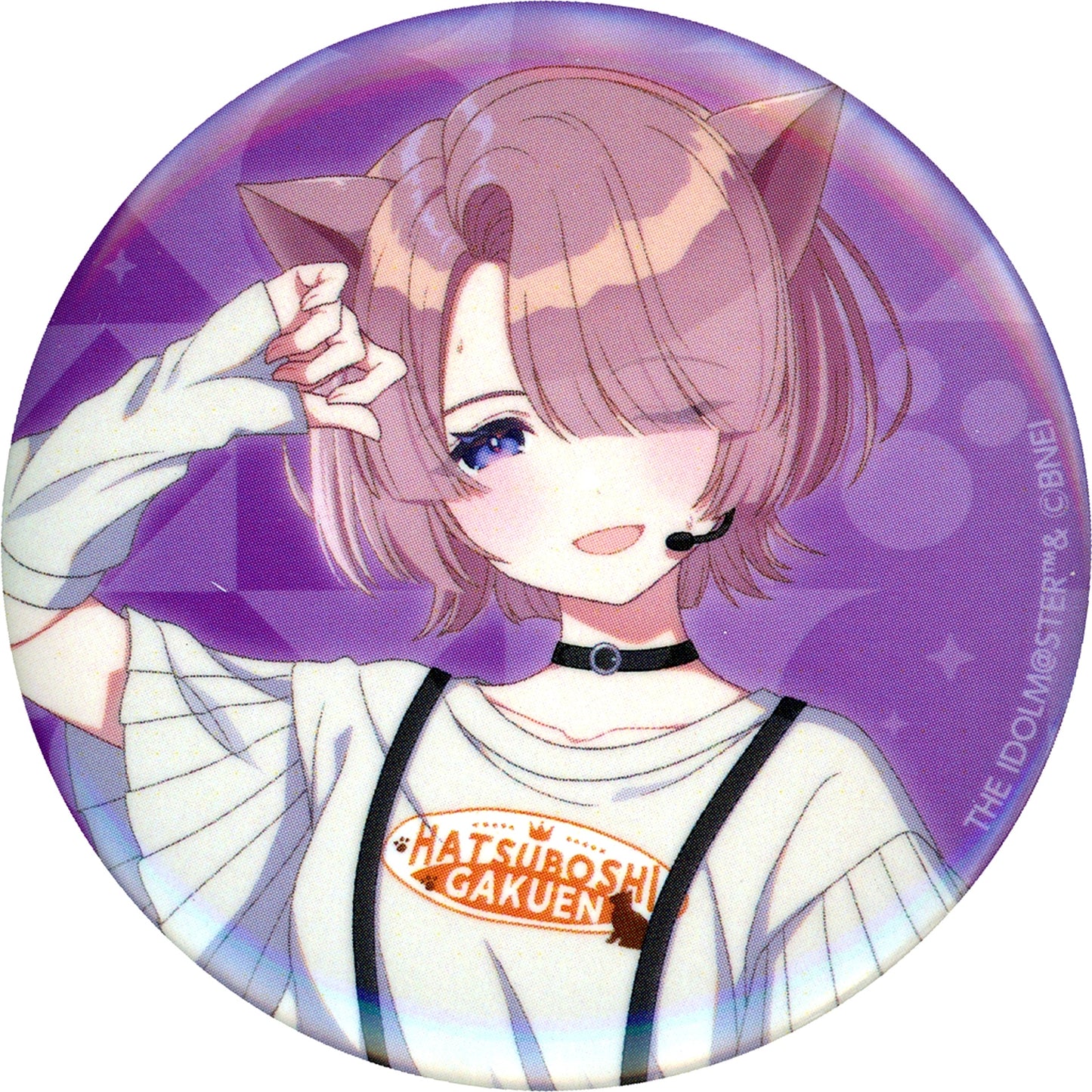 Mao Arimura Gakuen Idolmaster x Karaoke Manekineko Tin Badge [USED]