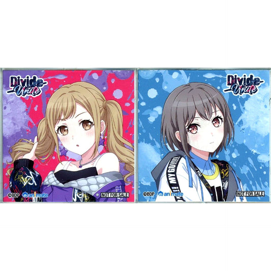Arisa Ichigaya & Tomori Takamatsu BanG Dream PoppinParty x MyGO Joint Live Divide Unite Perfect Limited Edition Square Plastic Button Set of 2 Animate Bonus [USED]
