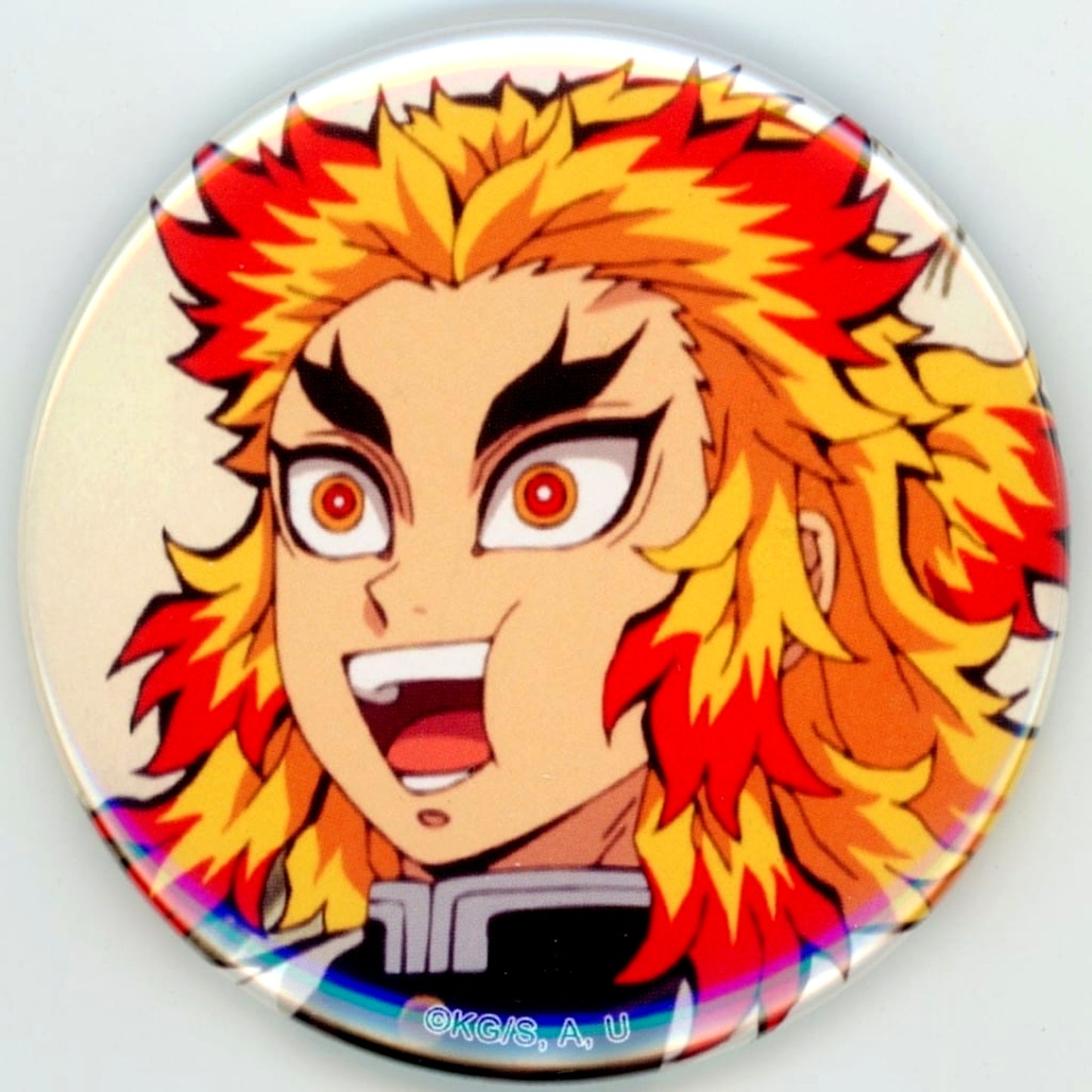 Kyojuro Rengoku F Prize Demon Slayer Hashira Training Arc Kyojuro Rengoku Taisho Secret Rumors Web Shop Kuji 57mm Button [USED]