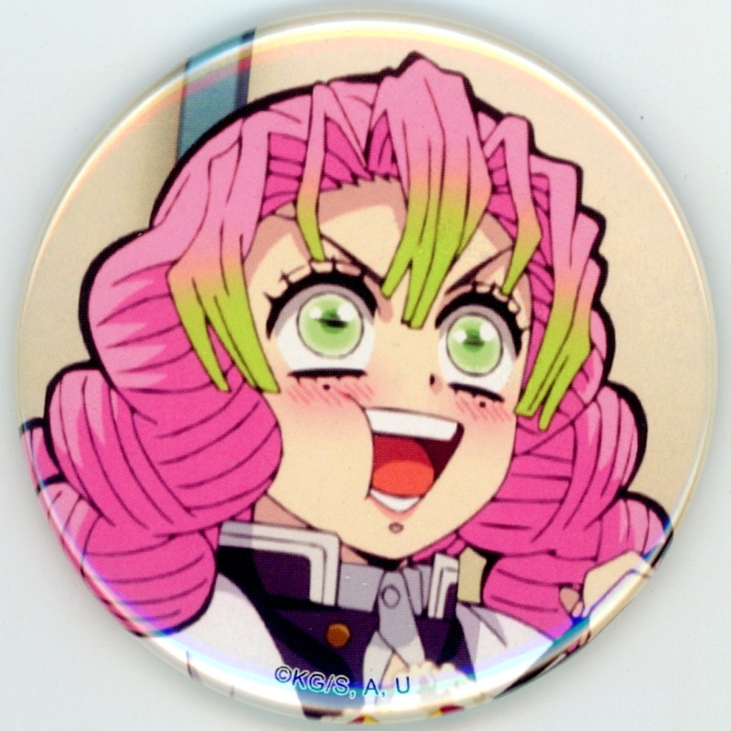 Mitsuri Kanroji Demon Slayer Kimetsu no Yaiba Hashira Training Arc Kyojuro Rengoku Taisho Rumors 57mm Button F Prize WEBSHOP Kuji [USED]