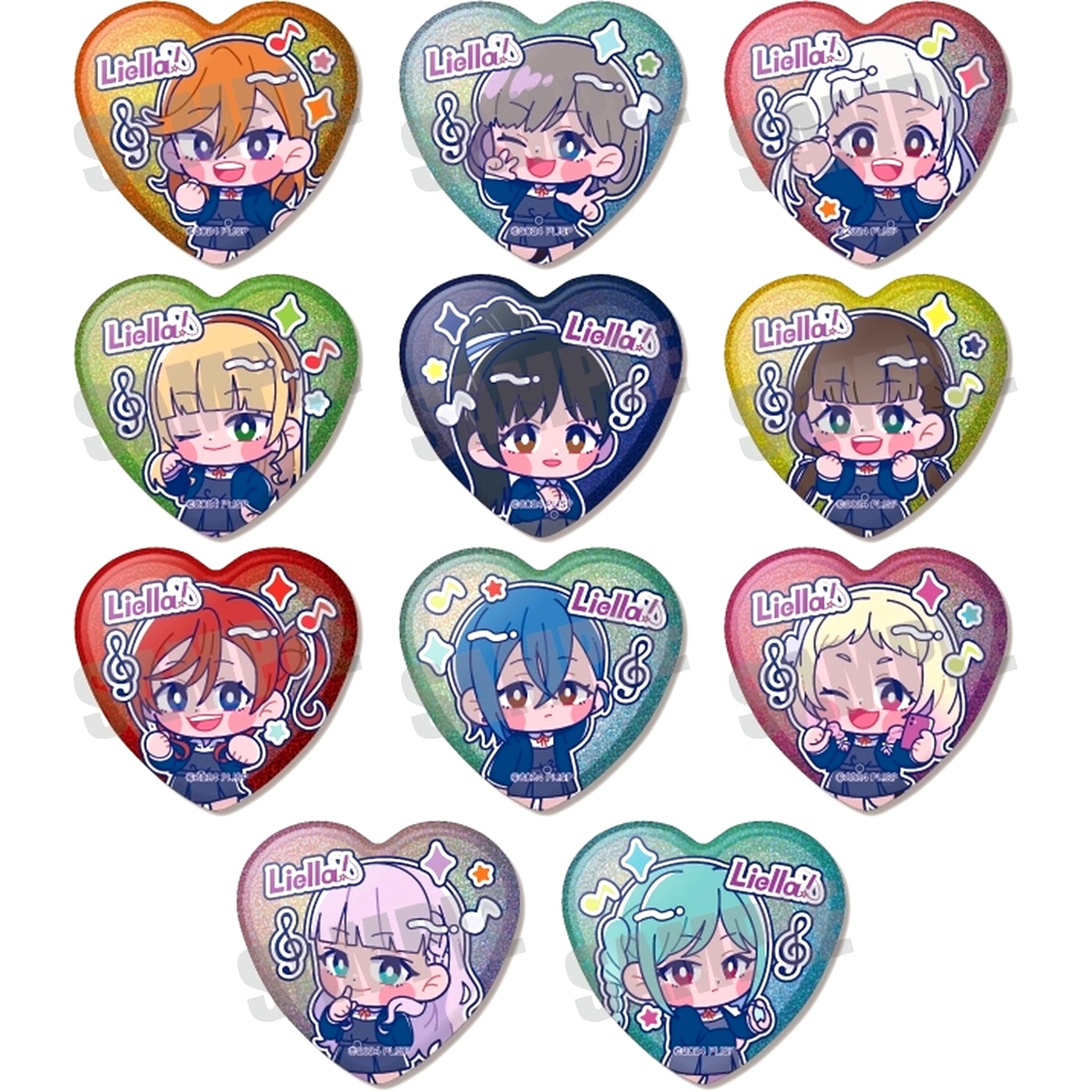Set of 11 Love Live! Superstar!! Heart Button Vol.2 [USED]