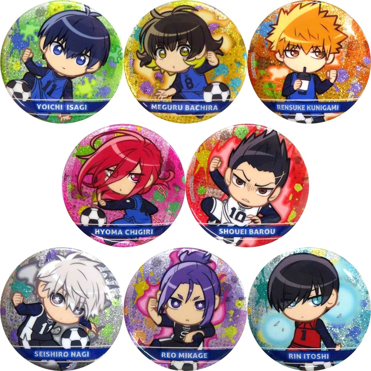 Set of 8 Blue Lock Glitter Button Vol.1 [USED]