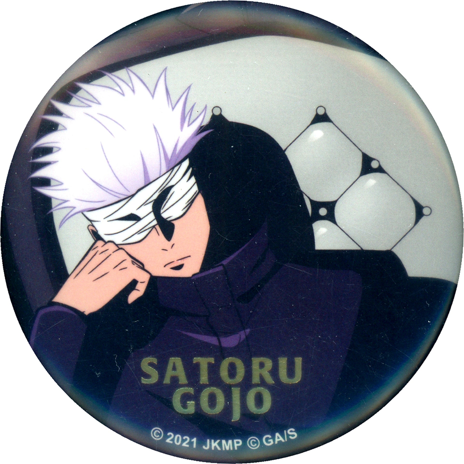 Satoru Gojo Foil Stamped Jujutsu Kaisen Trading Button Chair White Jujutsu Kaisen PLAZA in Loft [USED]