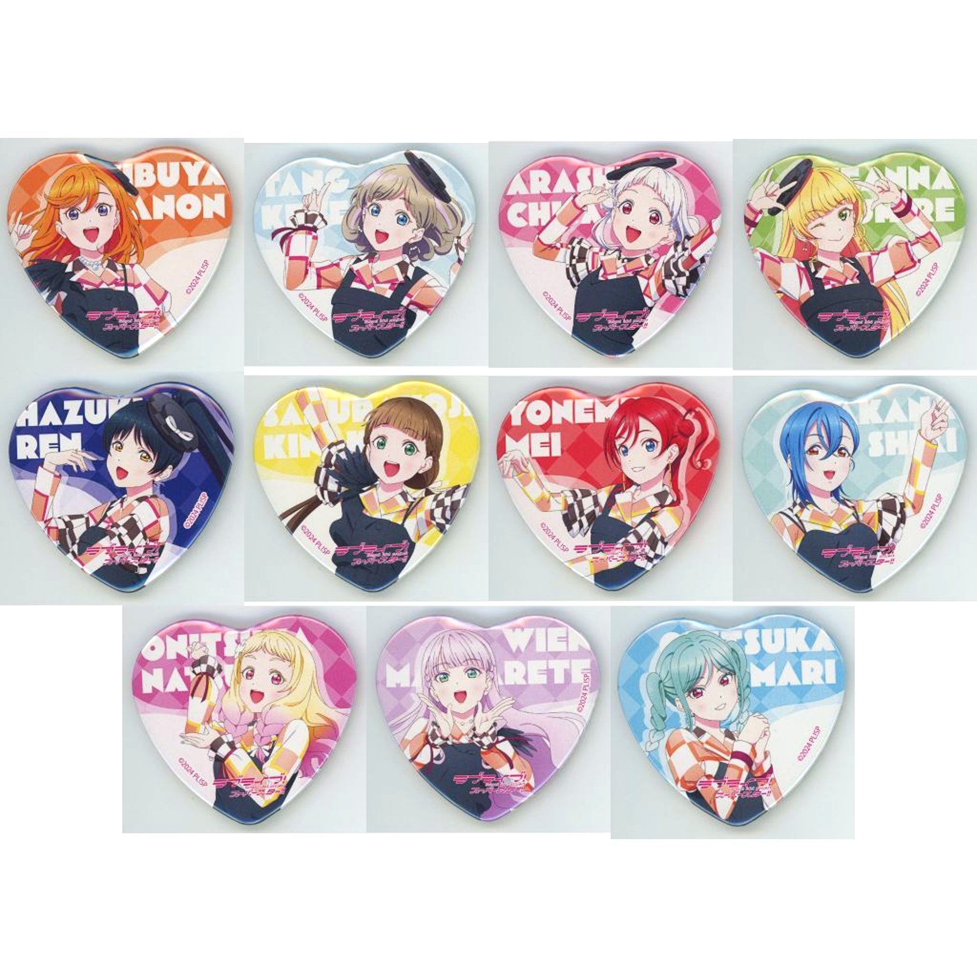 Set of 11 Love Live! Superstar!! POP UP STORE in base yard tokyo Illustration Heart Button [USED]