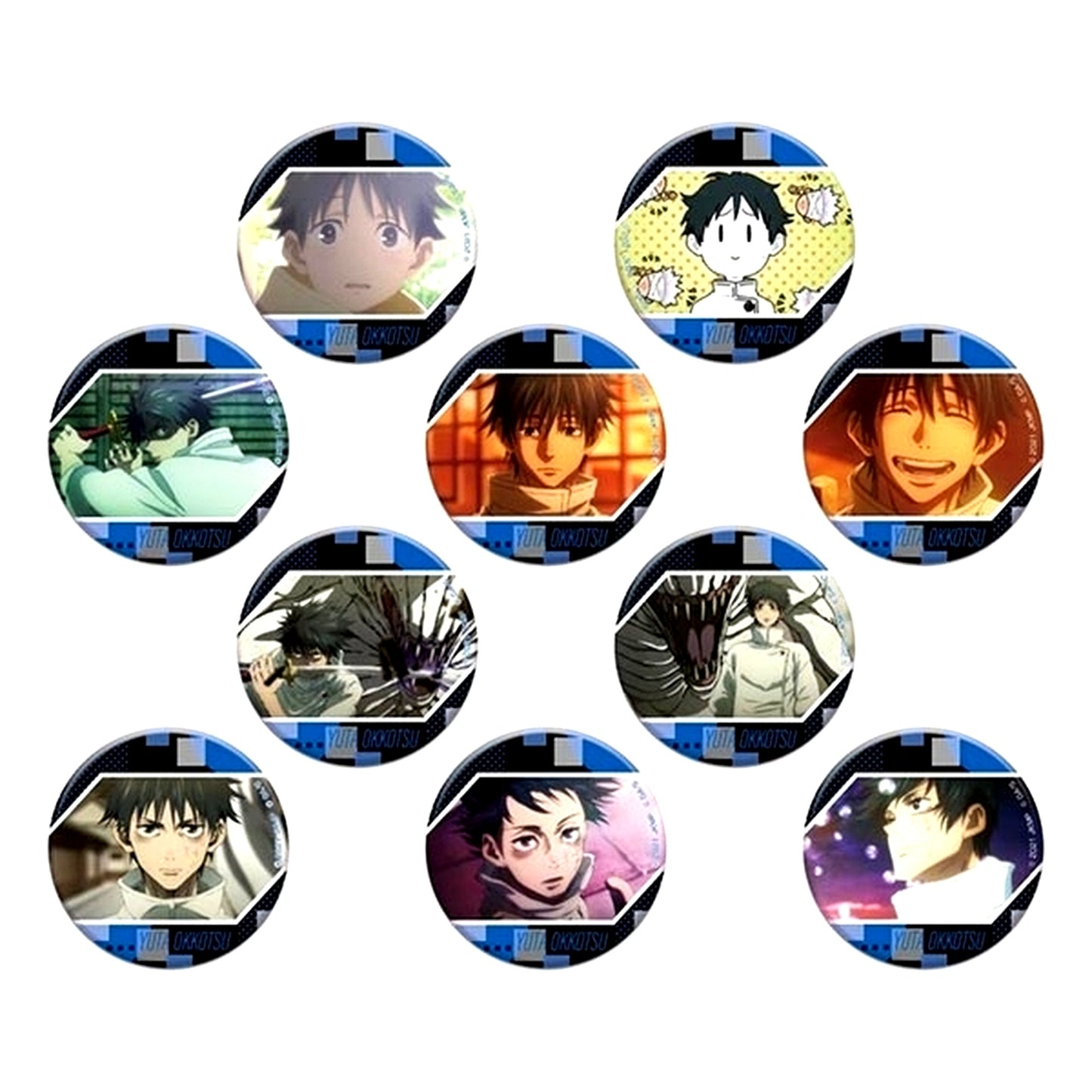 Set of 10 Button Jujutsu Kaisen 0 The Movie Yuta Okkotsu BOX [USED]